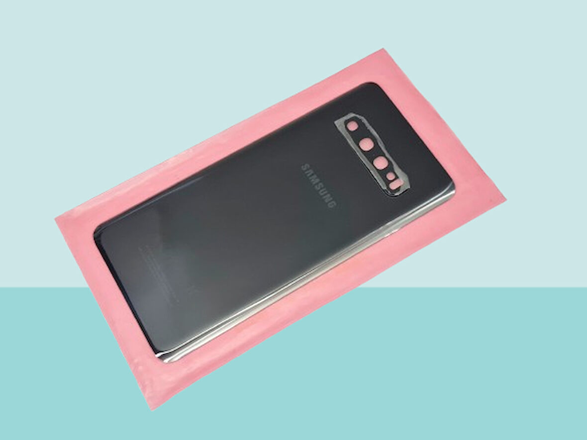 Tkgz - Samsung Galaxy S10 Arka Kapak Batarya Kapağı (Cam Full Lensli) - SİYAH