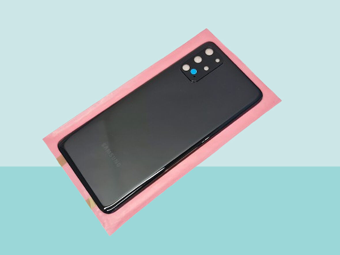 Tkgz - Samsung Galaxy S20 PLUS Arka Kapak Batarya Kapağı (Cam Full Lensli) - SİYAH