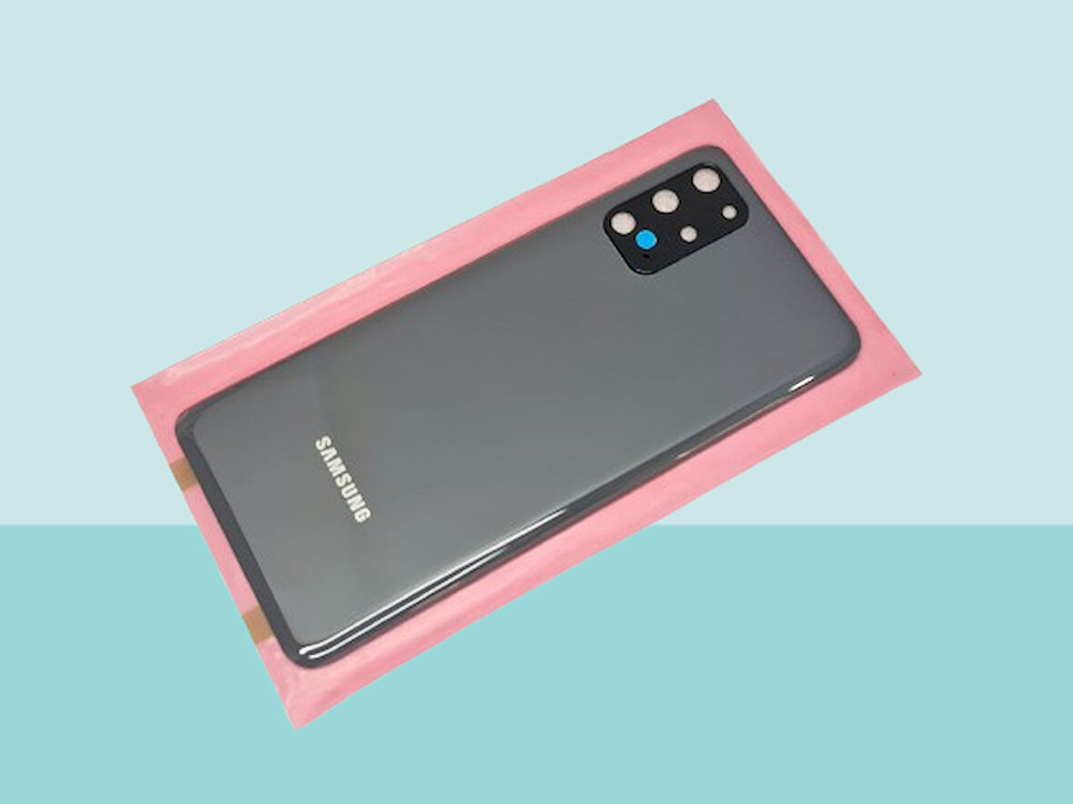 Tkgz - Samsung Galaxy S20 PLUS Arka Kapak Batarya Kapağı (Cam Full Lensli) - FÜME