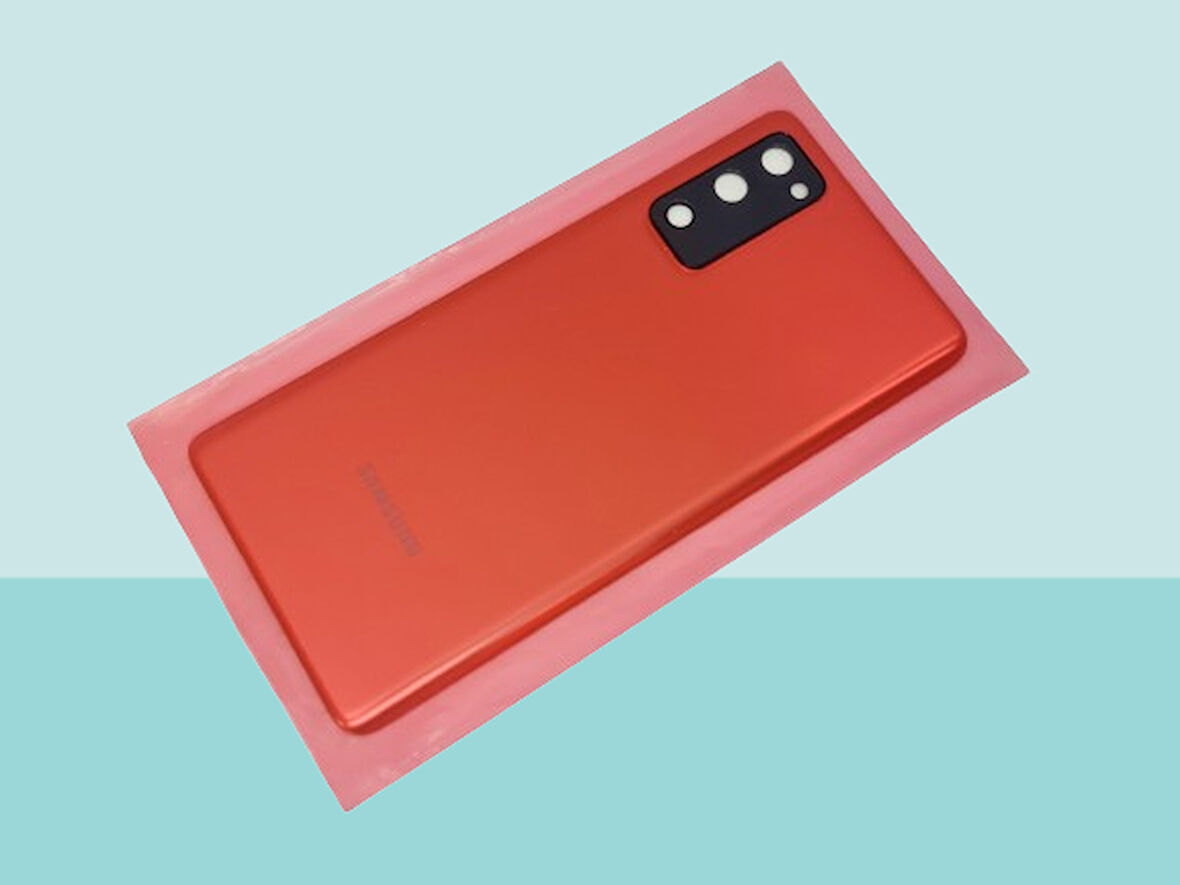 Tkgz - Samsung Galaxy S20 FE Arka Kapak Batarya Kapağı (Cam Full Lensli) - KIRMIZI