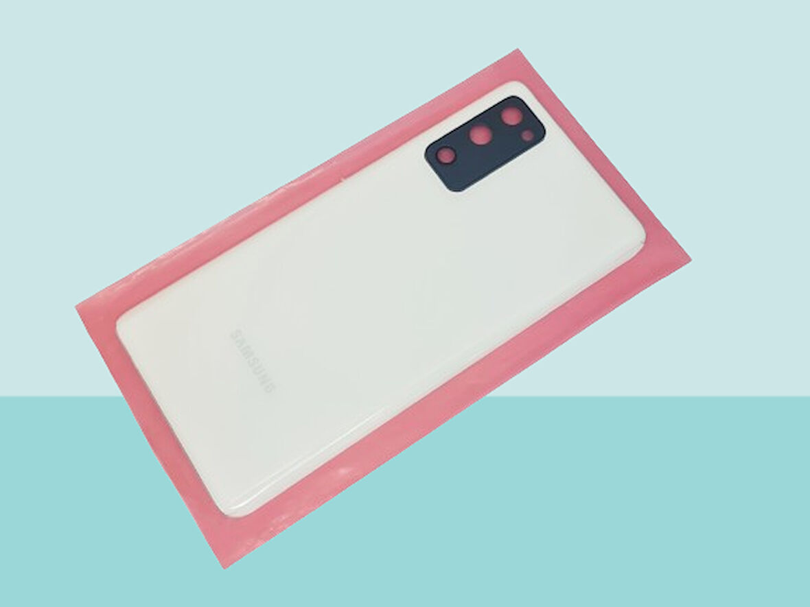 Tkgz - Samsung Galaxy S20 FE Arka Kapak Batarya Kapağı (Cam Full Lensli) - BEYAZ