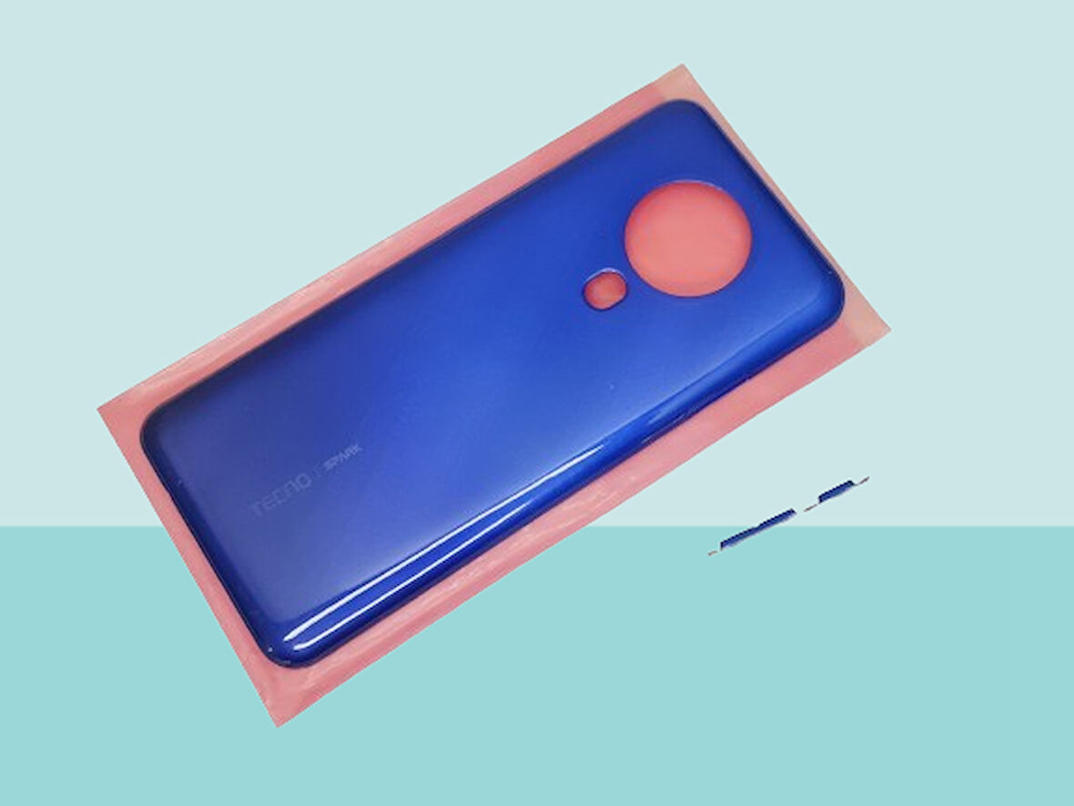 Tkgz - Tecno Spark 6 (KE7) FULL KASA Arka Kapak Batarya Kapağı - MAVİ