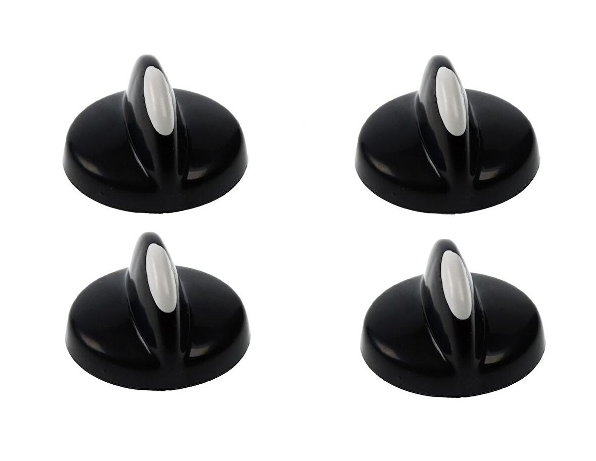 Arçelik Uyumlu Ocak Düğmesi 4 Lü , Set Üstü Ocak Düğme Siyah