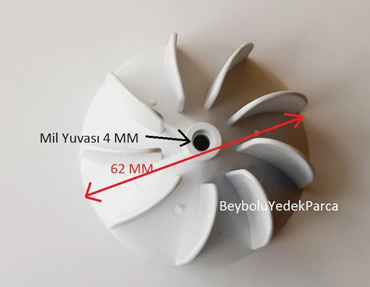 Profilo Pervane Saç Kurutma Pervanesi 9 Kanat Çap 62 MM Mil