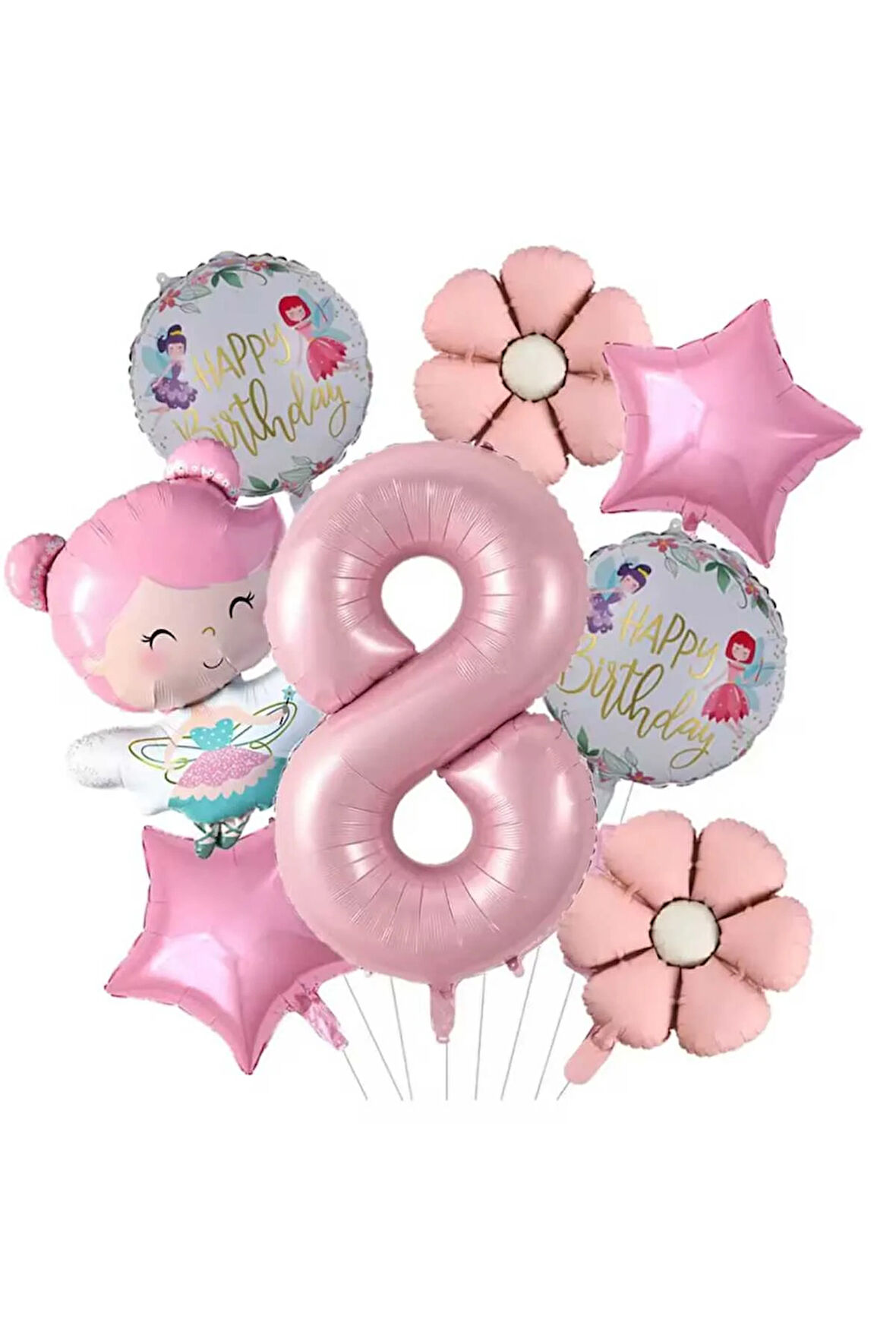 PERİ KIZI FOLYO BALONLU DOĞUM GÜNÜ YAŞ BALON SET