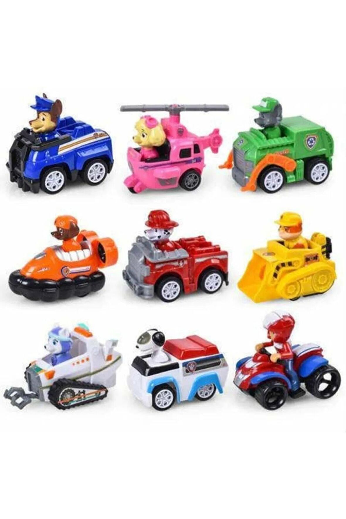 Paw Patrol Oyuncak Görev Araçları 9'lu Set