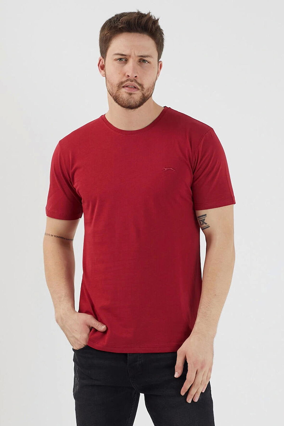 Slazenger SANDER I Erkek T-Shirt Bordo