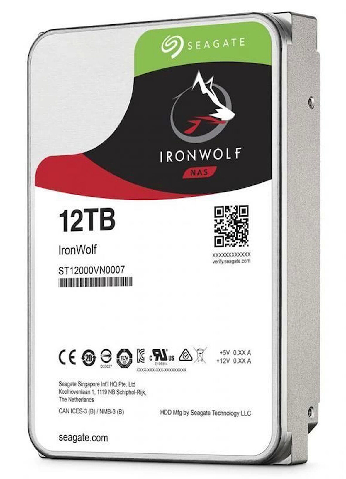 12 TB SEAGATE 3.5 IRONWOLF SATA3 7200RPM 256MB ST12000VN0008 (3 YIL RESMI DIST GARANTILI)