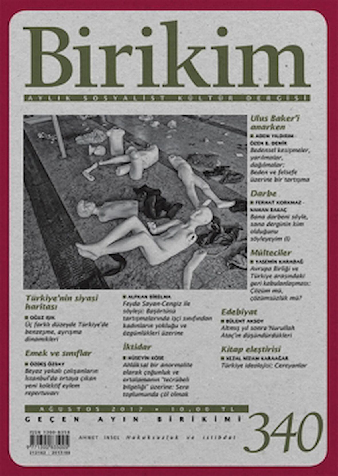 Birikim Aylık Sosyalist Kültür Dergisi Sayı: 340 Ağustos 2017