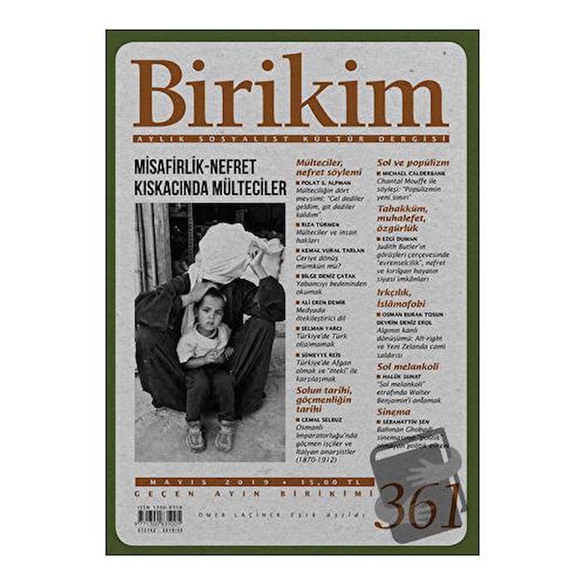 Birikim Aylık Sosyalist Kültür Dergisi Sayı: 361 Mayıs 2019