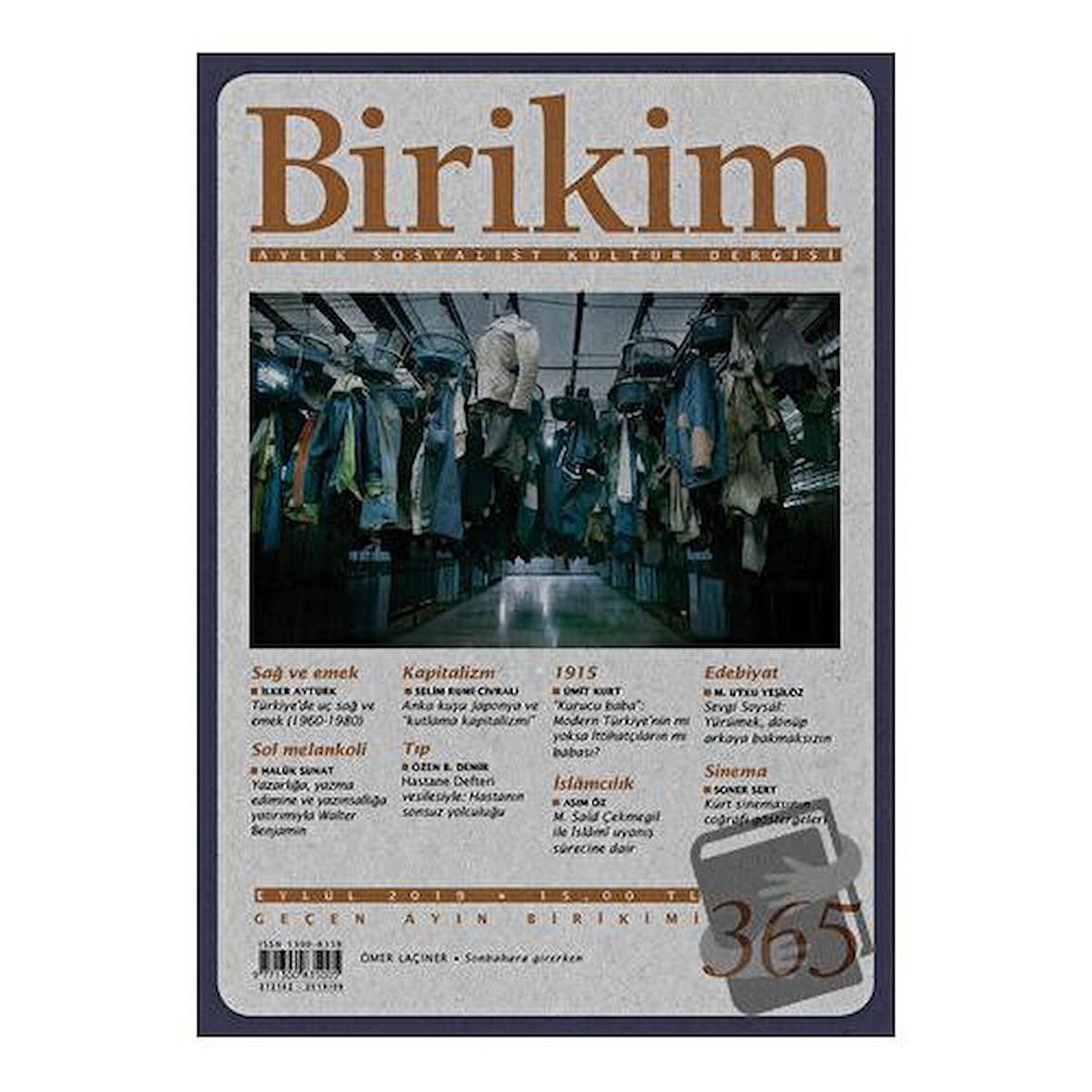 Birikim Aylık Sosyalist Kültür Dergisi Sayı: 365 Eylül 2019