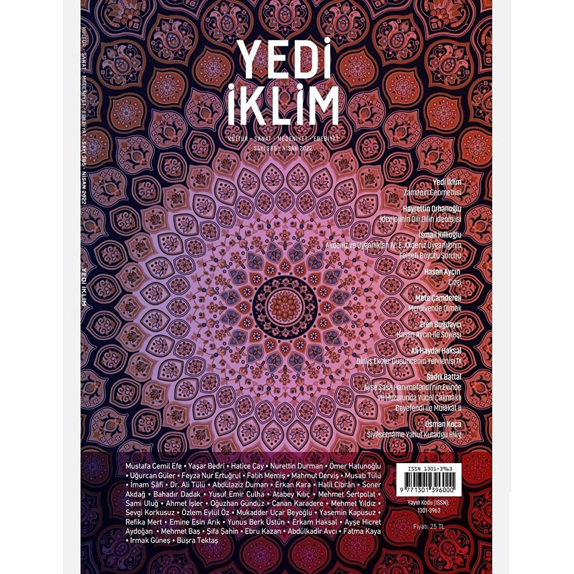 Yedi İklim 385.Sayı Nisan 2022