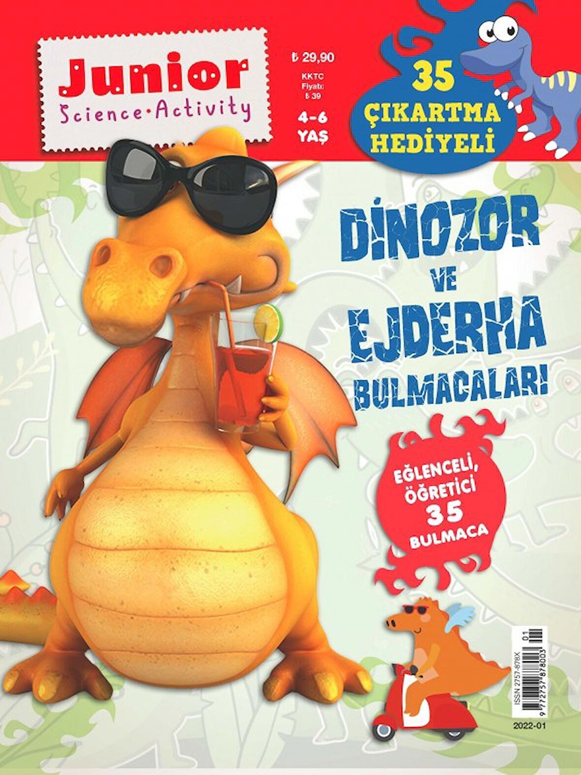 JUNIOR EĞLENCELİ ÖĞRETİCİ DİNAZOR VE EJDERHA 35 ÇIKARTMA