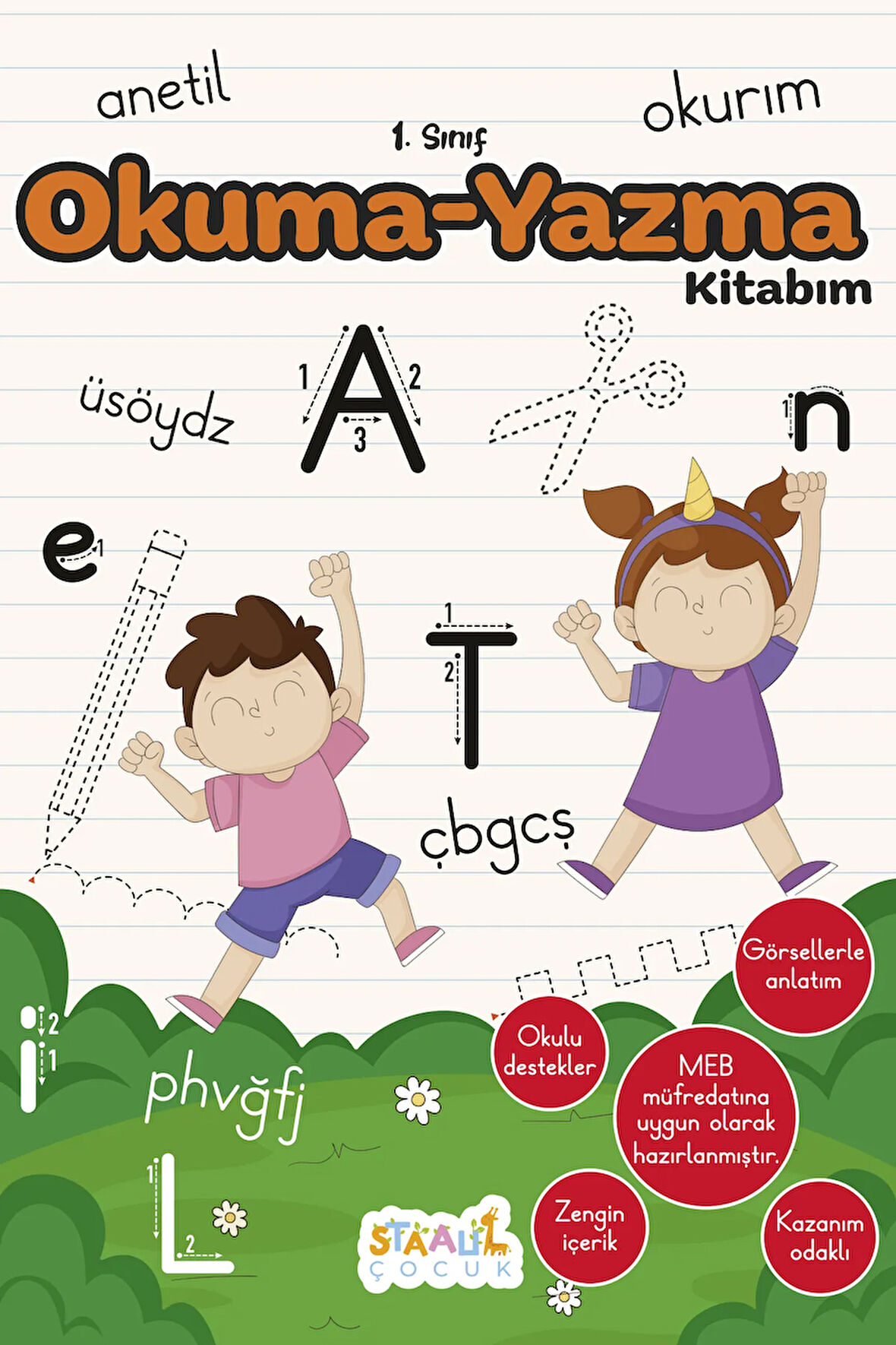 İlkokul 1. Sınıf  Kaynak Kitapları Serisi / Okuma - Yazma Kitabım (Yeni Müfredat - Anetil)