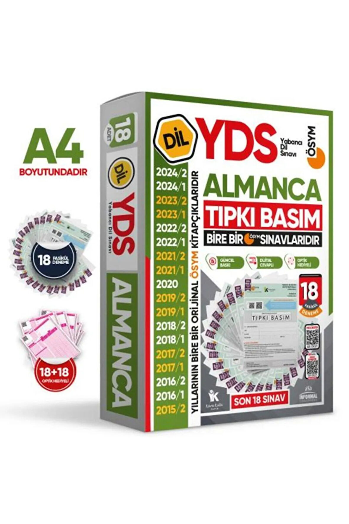 2025 YDS Almanca ÖSYM Tıpkı Basım Çıkmış Soru Deneme Paketi 18li Fasikül SETİ