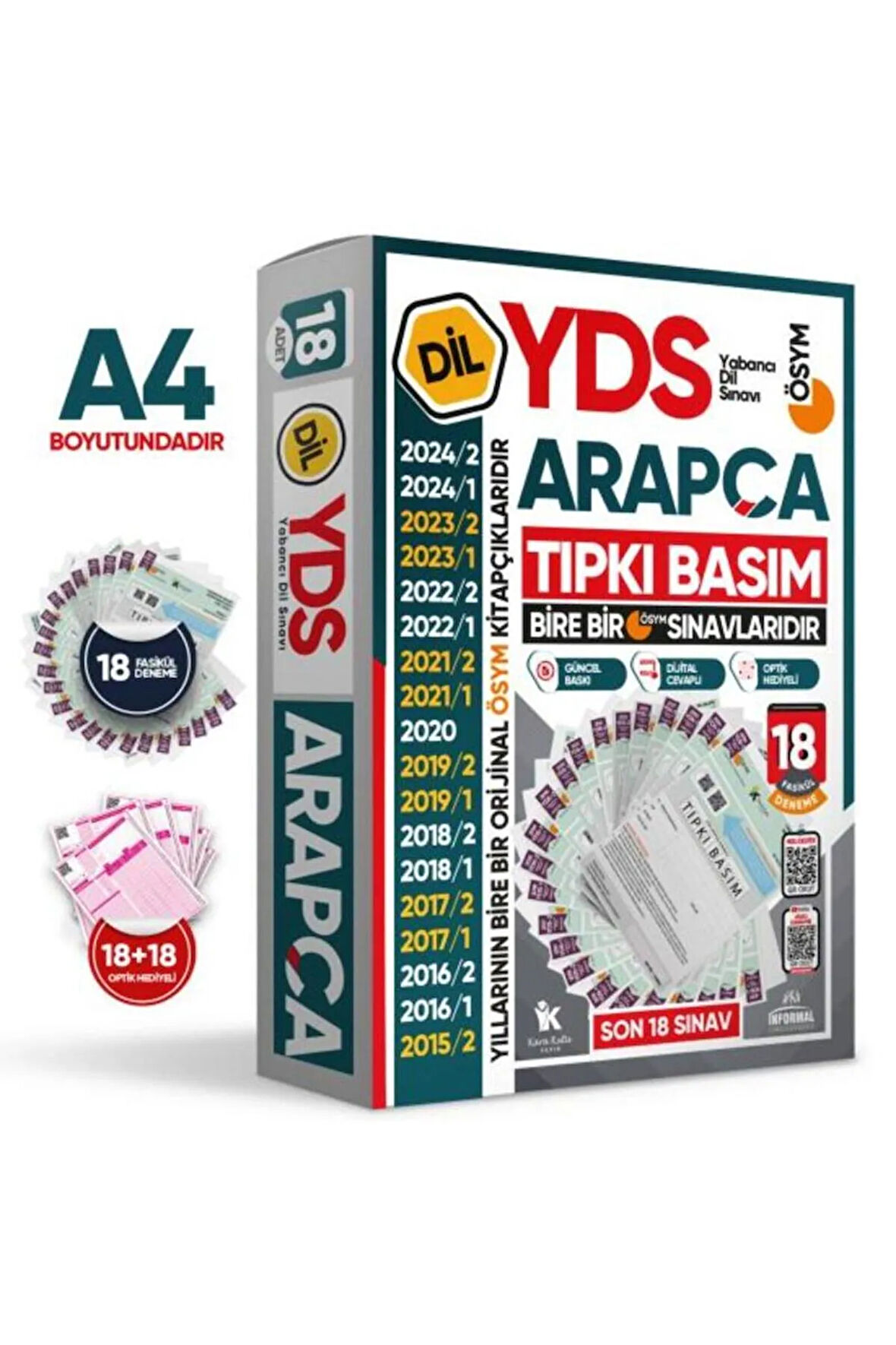 2025 YDS Arapça ÖSYM Tıpkı Basım Çıkmış Soru Deneme Paketi 18li Fasikül SETİ