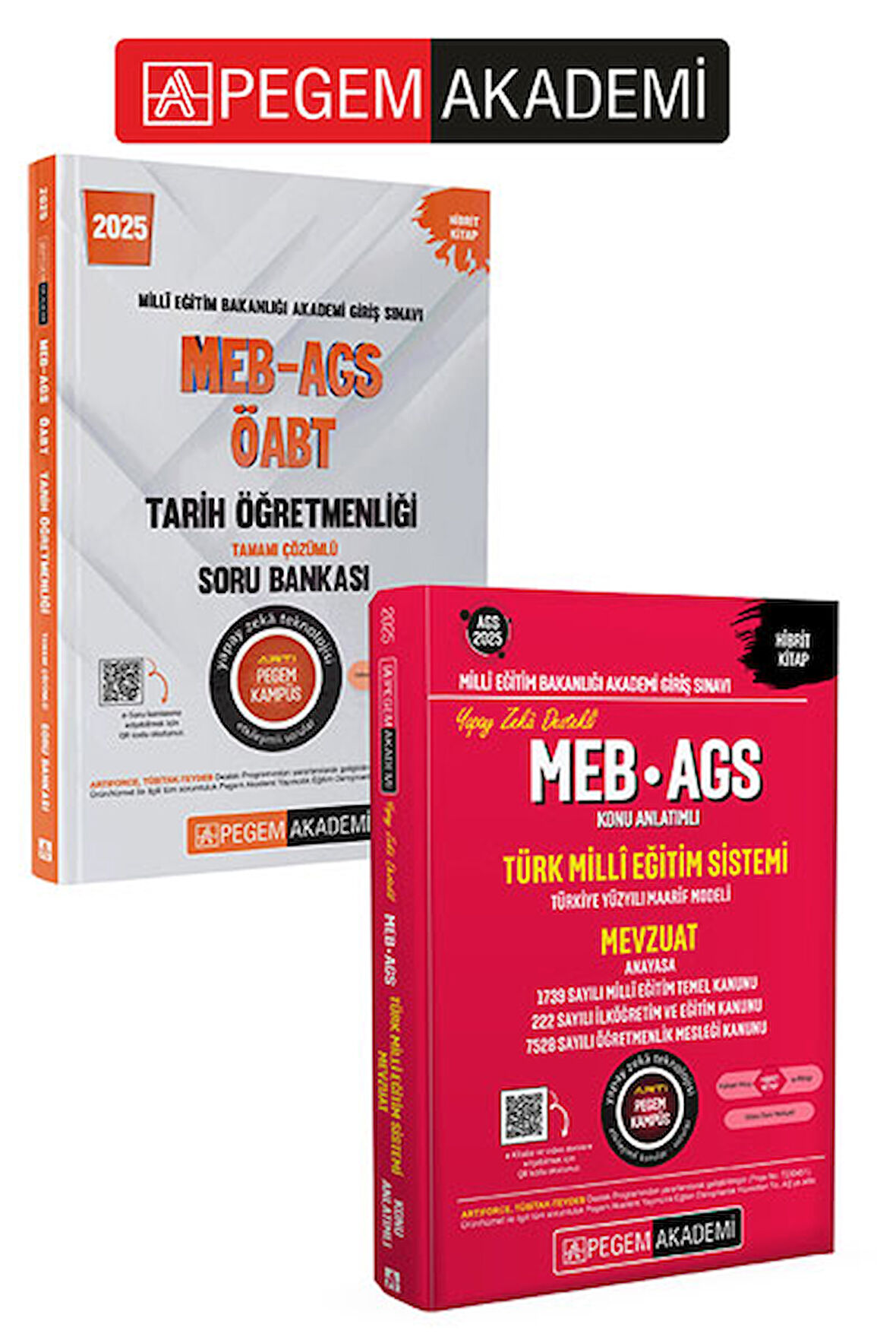 PEGEM AKADEMİ 2025 MEB-AGS-ÖABT Tarih Tamamı Çözümlü Soru Bankası  + 2025 MEB-AGS Konu Anlatımlı Tür