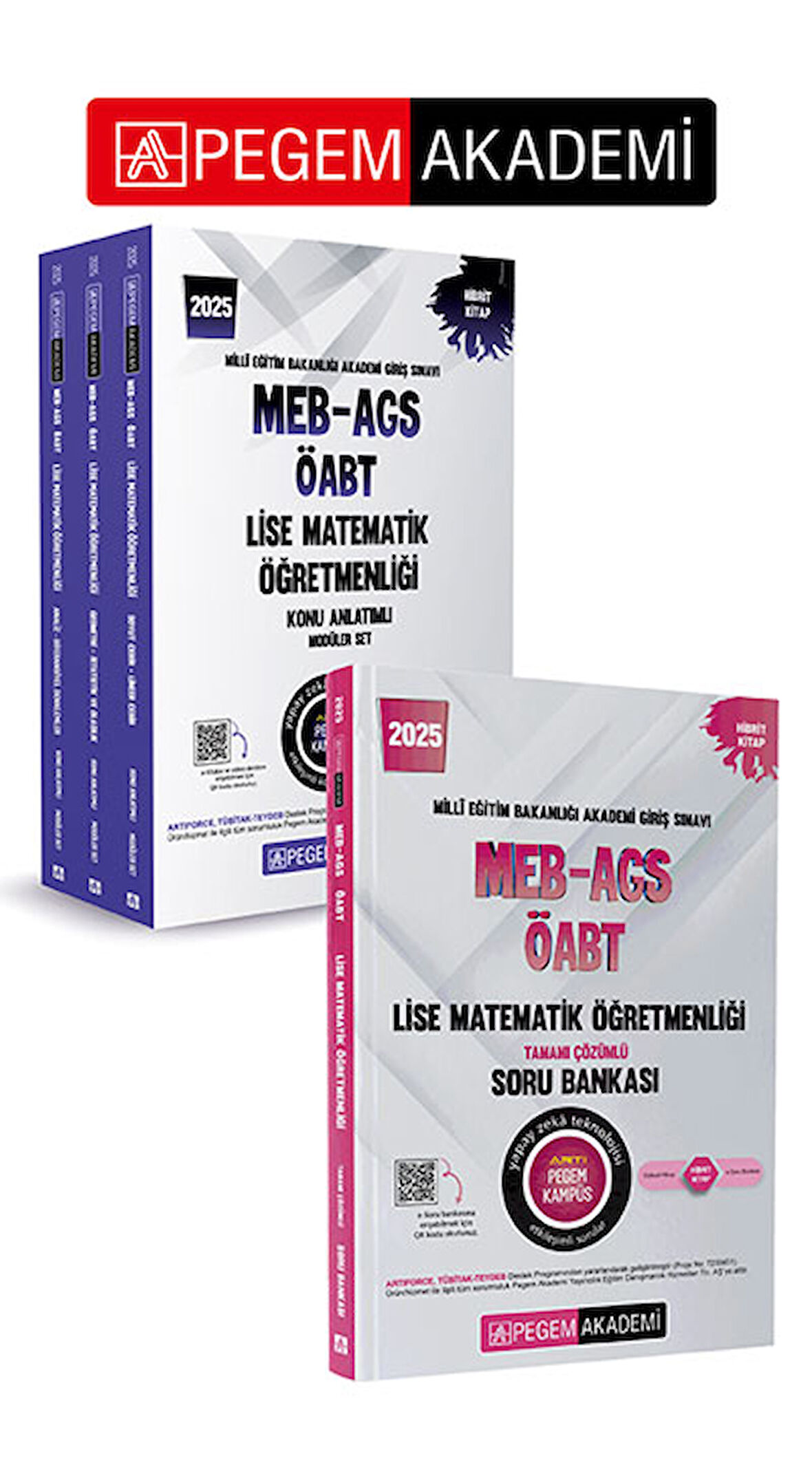 PEGEM AKADEMİ 2025 MEB-AGS-ÖABT Lise Matematik Öğretmenliği Konu Anlatımlı (3 kitap)  + 2025 MEB-AGS