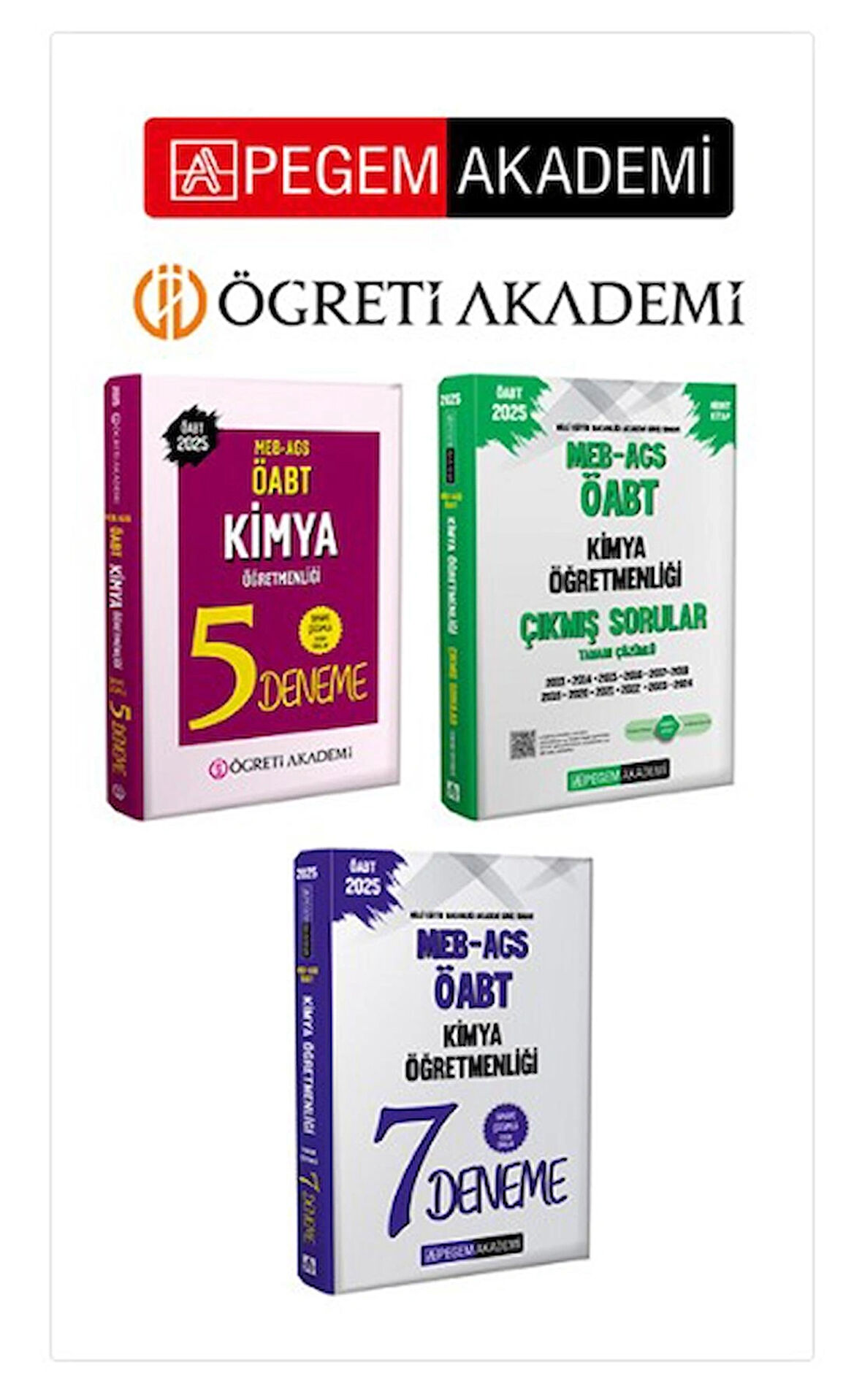 PEGEM AKADEMİ 2025 MEB AGS ÖABT Kimya Öğretmenliği Tamamı Çözümlü 5 Deneme + 2025 MEB-AGS-ÖABT Kimya