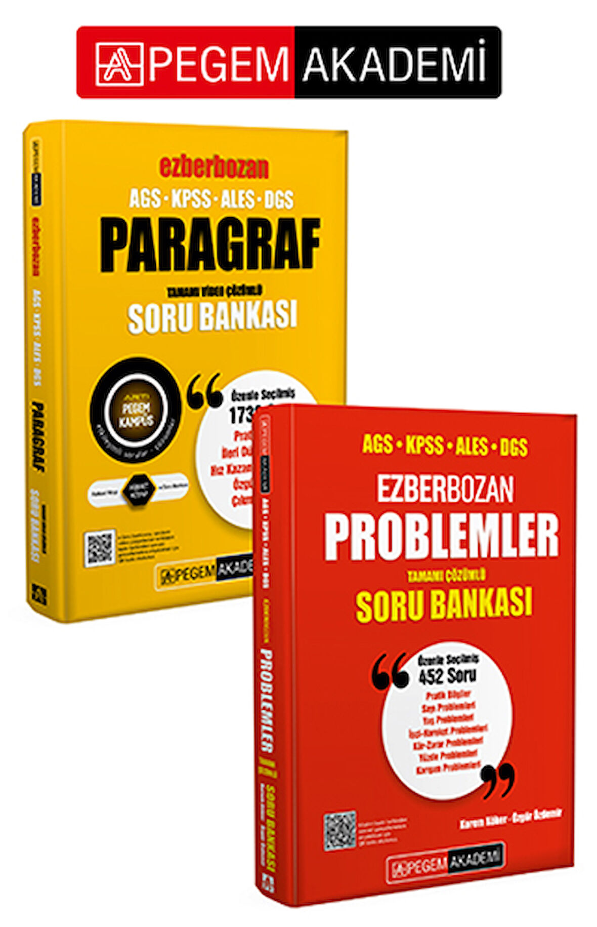 PEGEM AKADEMİ AGS-KPSS-ALES-DGS Ezberbozan Paragraf Tamamı Video Çözümlü Soru Bankası + AGS KPSS ALE