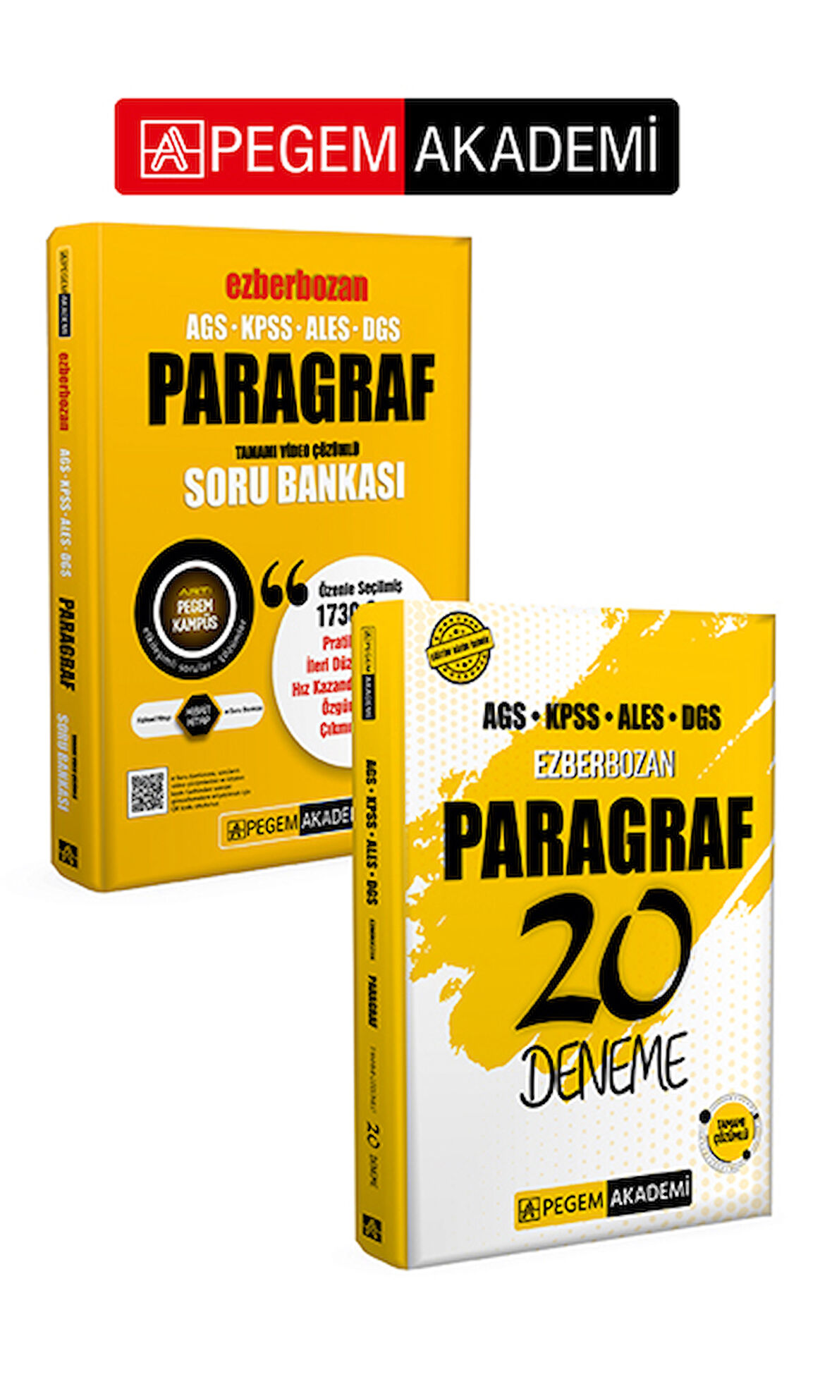 PEGEM AKADEMİ AGS-KPSS-ALES-DGS Ezberbozan Paragraf Tamamı Video Çözümlü Soru Bankası + AGS KPSS ALE