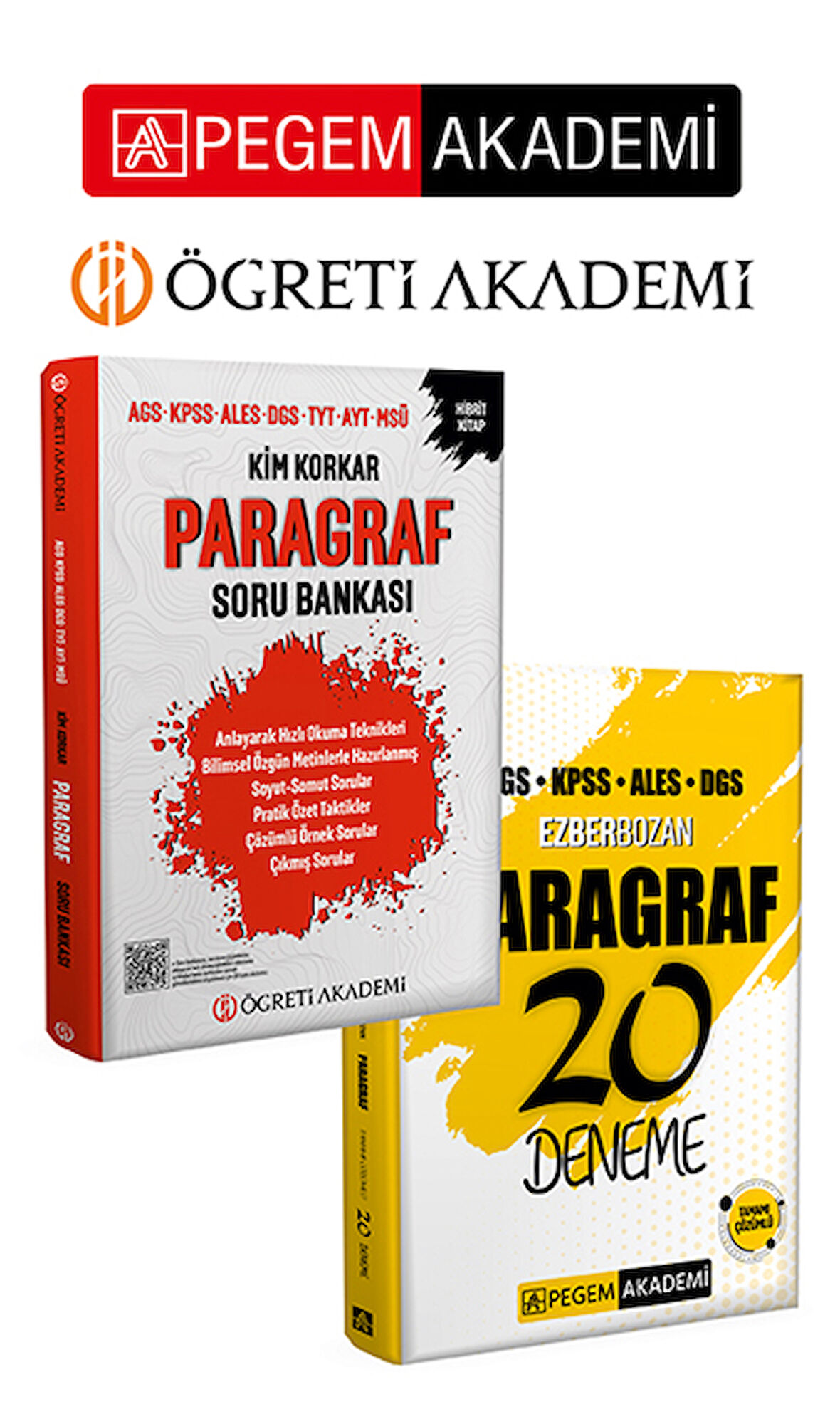 PEGEM AKADEMİ Kim Korkar Paragraf Soru Bankası AGS KPSS ALES DGS TYT AYT MSÜ + AGS KPSS ALES DGS Ezb