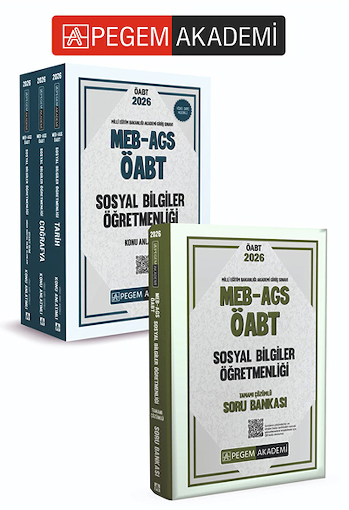 PEGEM AKADEMİ 2026 MEB AGS ÖABT Sosyal Bilgiler Öğretmenliği Konu Anlatımlı (3 Kitap) + 2026 MEB AGS