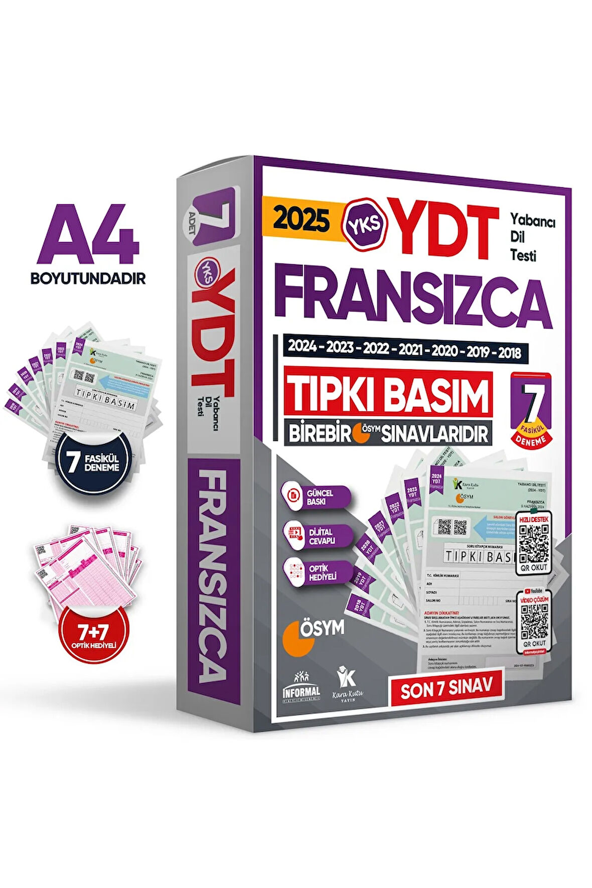 2025 YKS YDT (Yabancı Dil Testi) FRANSIZCA ÖSYM Çıkmış Soru Tıpkı Basım Deneme Paketi 7li Türkiye G.