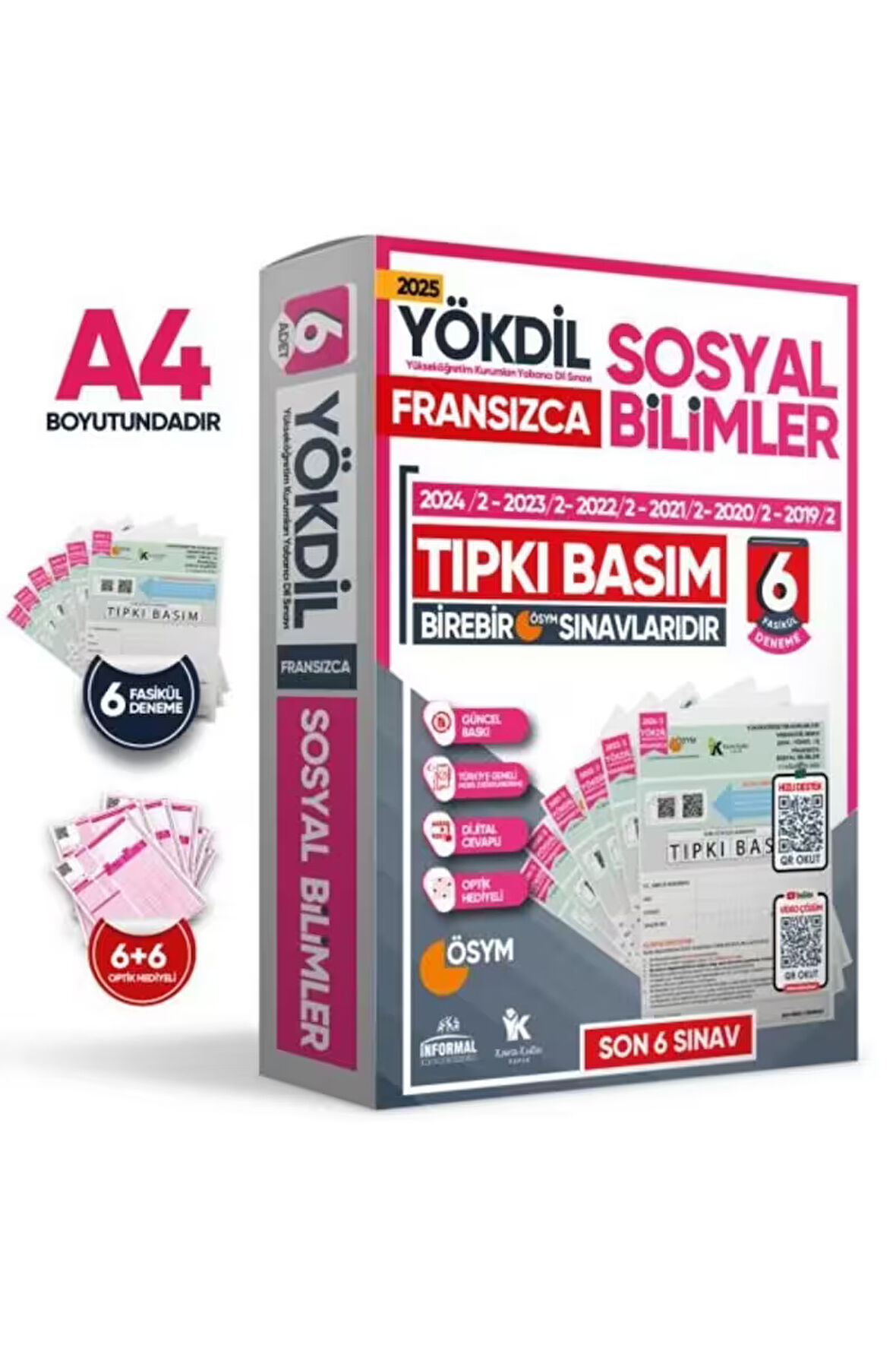 2025 YÖKDİL Fransızca SOSYAL BİLİMLER ÖSYM Çıkmış Soru Tıpkı Basım 6lı Deneme Paketi