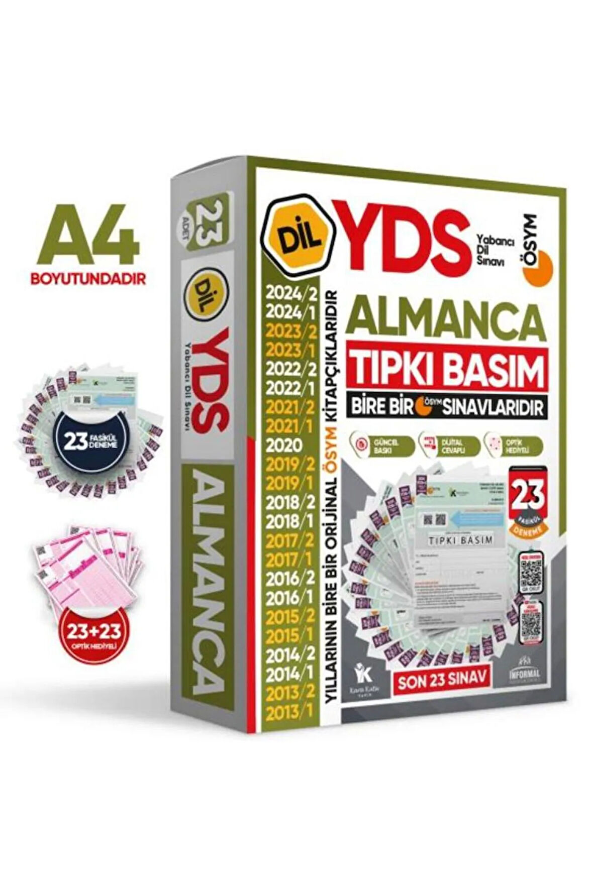 2025 YDS Almanca ÖSYM Tıpkı Basım Çıkmış Soru Deneme Paketi 23ü Fasikül SETİ