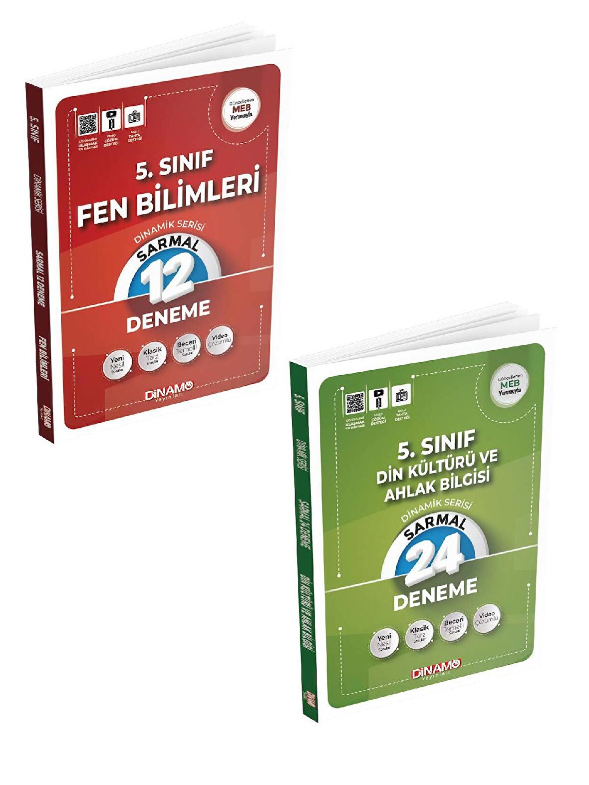 5.sınıf.fen bilimleri ve din kültürü ve ahlak bilgisi dinamik serisi sarmal deneme 2 li set.