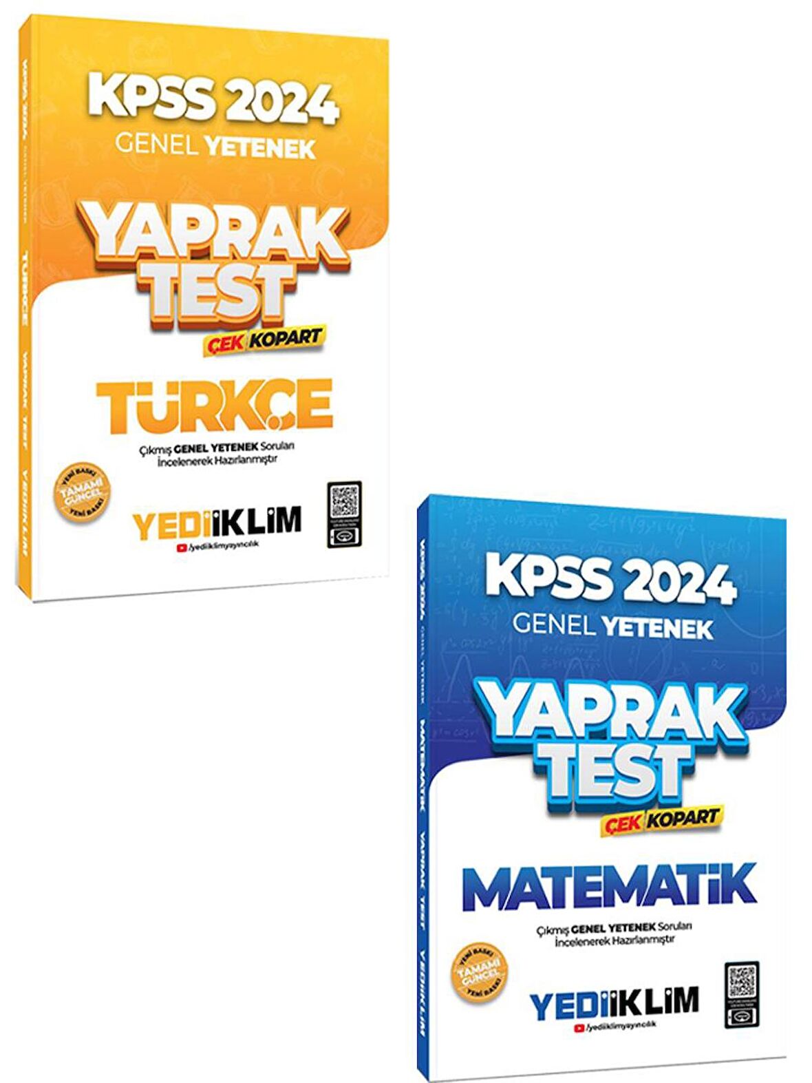 2024 KPSS Genel Yetenek Türkçe ve Matematik Yaprak Test 2 li Set