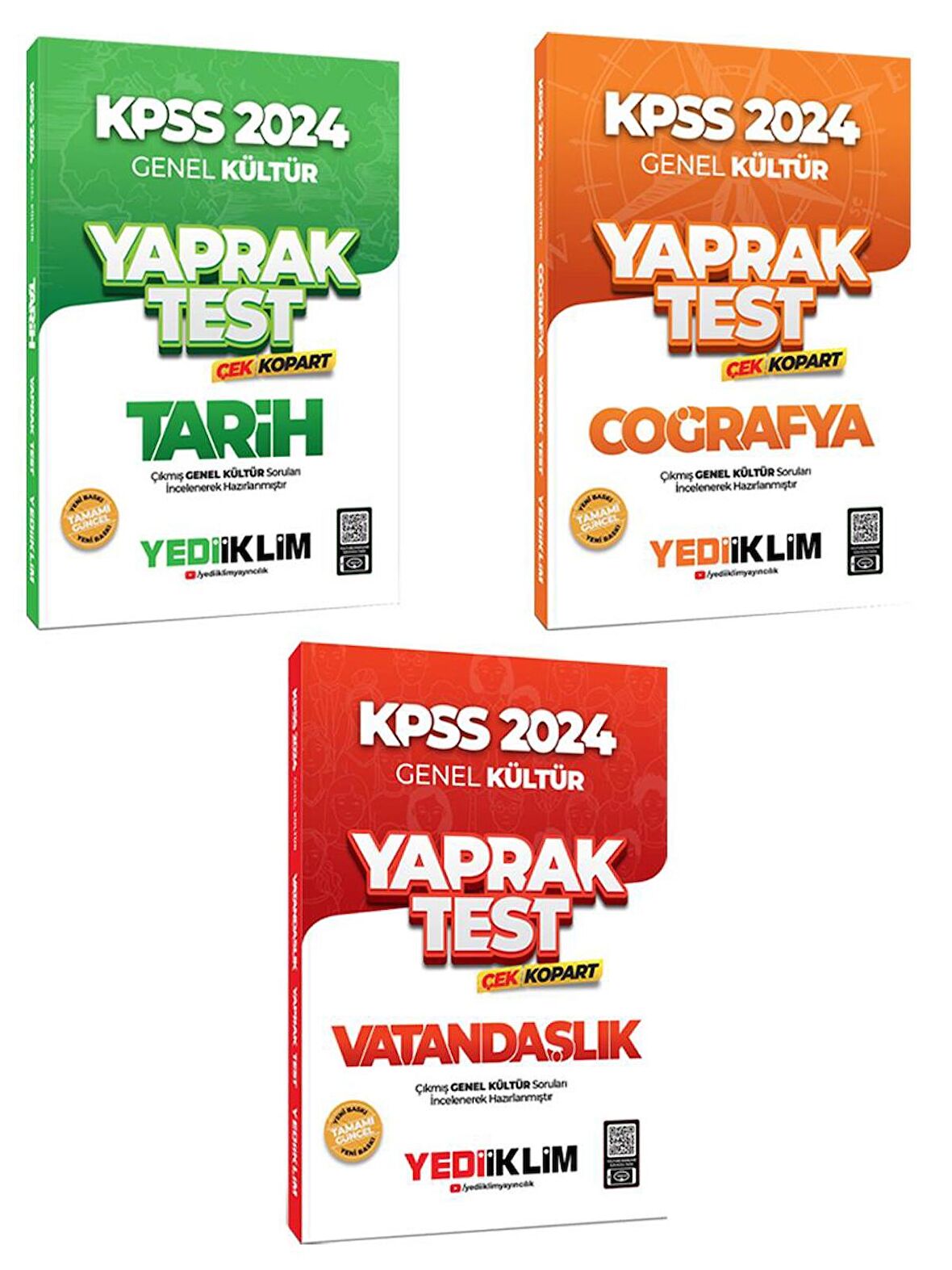 2024 KPSS Genel Kültür Yaprak Test 3 lü Set