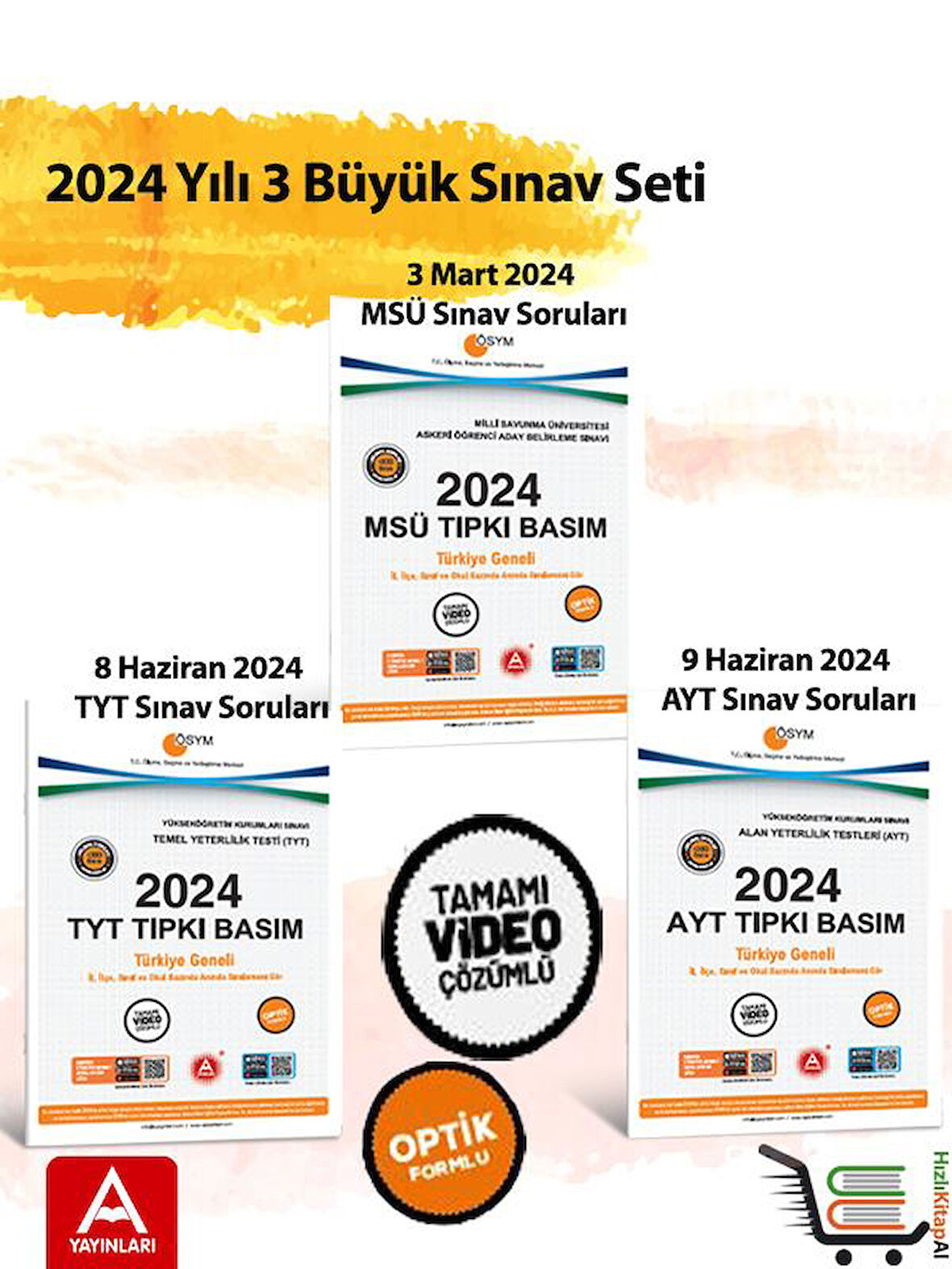 2024 yılı 3 Büyülk Sınav AYT-TYT ve MSÜ Çıkmış Sorular 2024 Tıpkı Basımlar