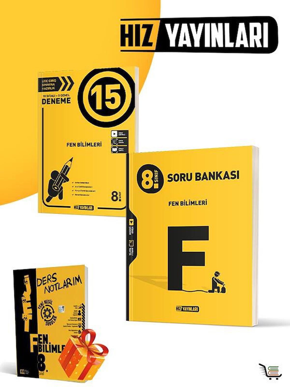 Hız Yayınları 8. Sınıf Fen Bilimleri 15'li Deneme + Soru Bankası Seti (Hediyeli)