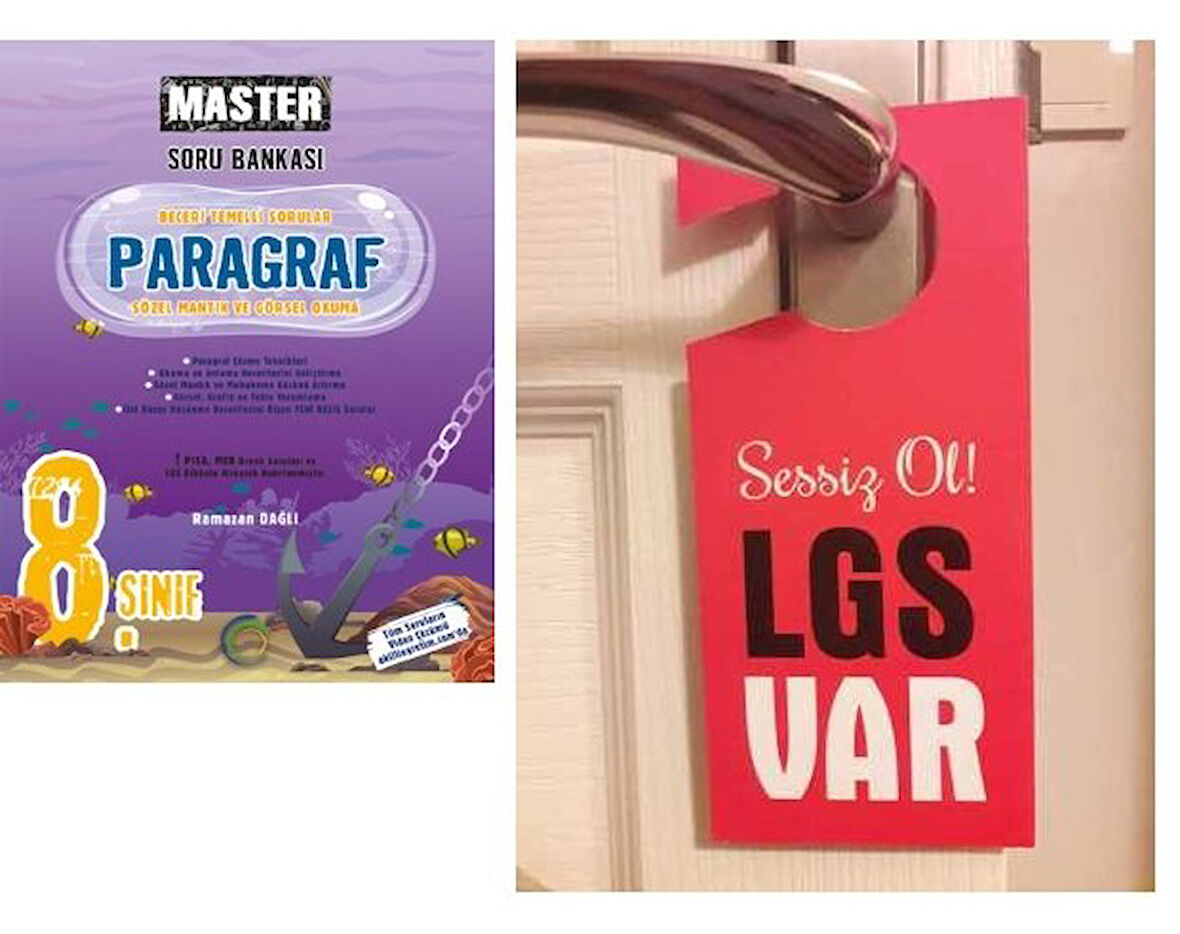 Okyanus 8.Sınıf LGS Master Paragraf Soru Bankası  + Hediye Kapı Askılık Uyarı Levha