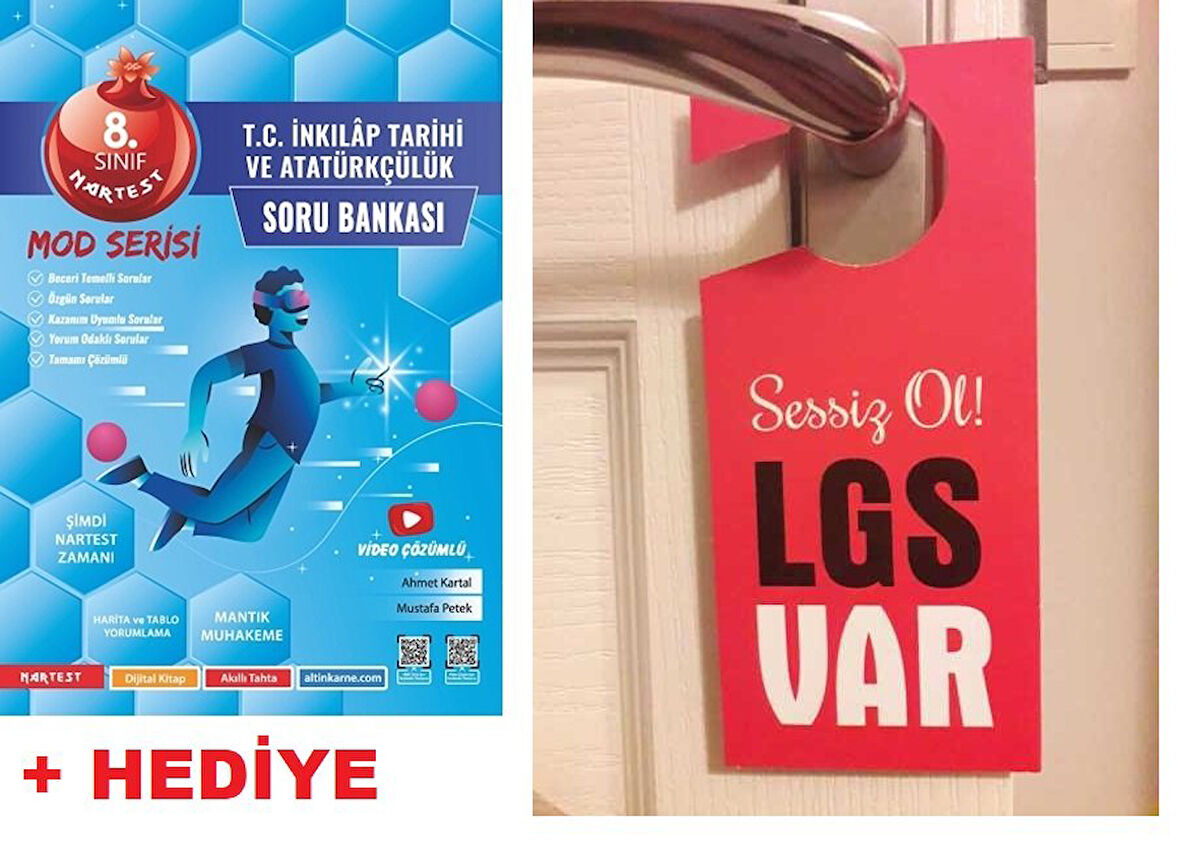 Nartest 8.Sınıf LGS Yeni MOD İnkılap Tarihi Soru Bankası + Hediye LGS Kapı Askılık Uyarı Levha