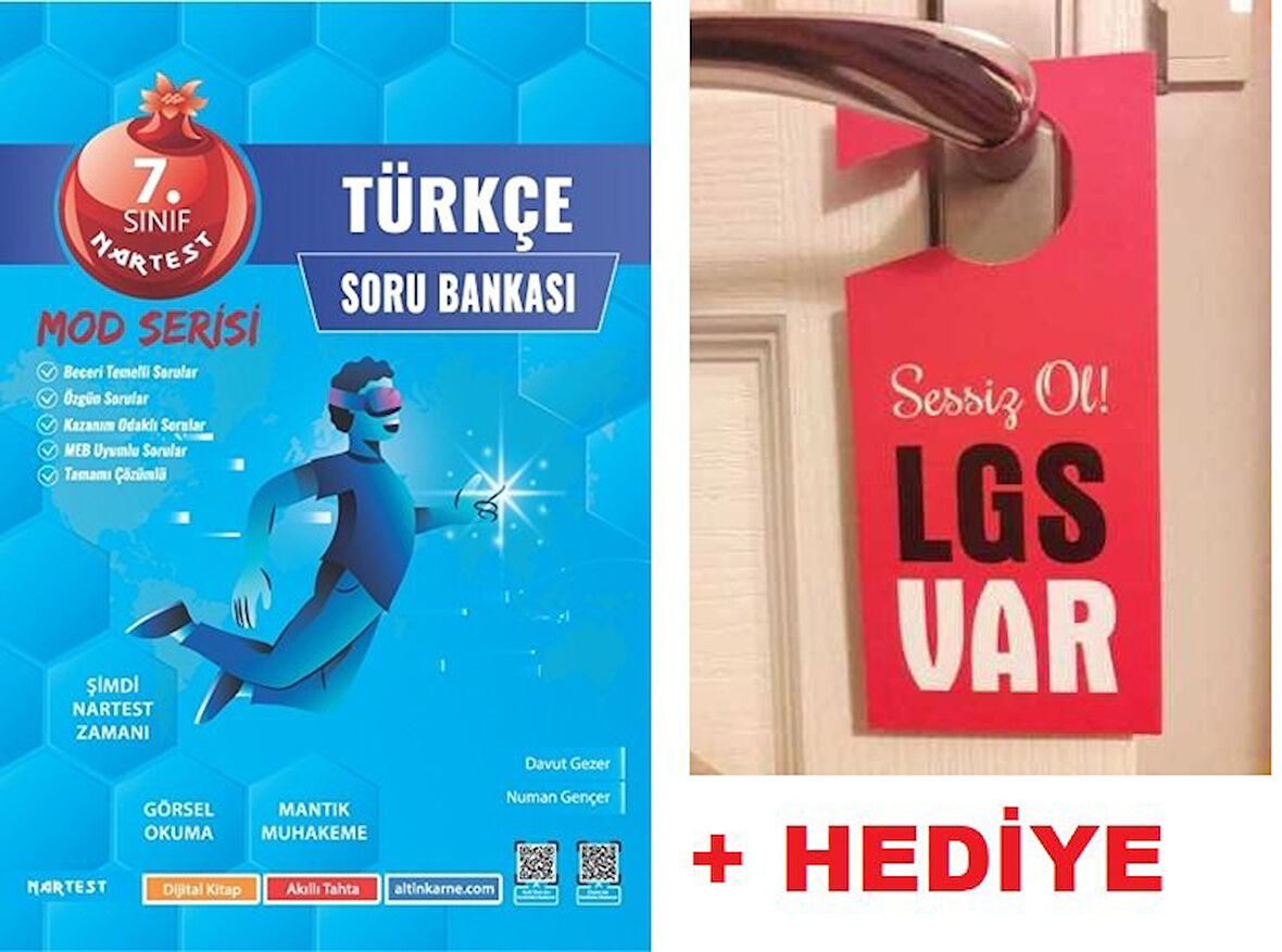 Nartest 7.Sınıf MOD Serisi Türkçe Soru Bankası + Hediye LGS Kapı Askılık Uyarı Levha