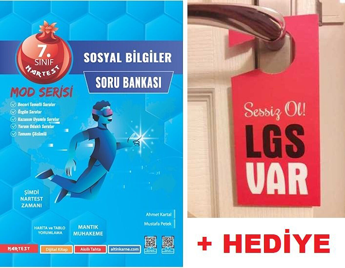 Nartest 7.Sınıf MOD Serisi Sosyal Soru Bankası + Hediye LGS Kapı Askılık Uyarı Levha