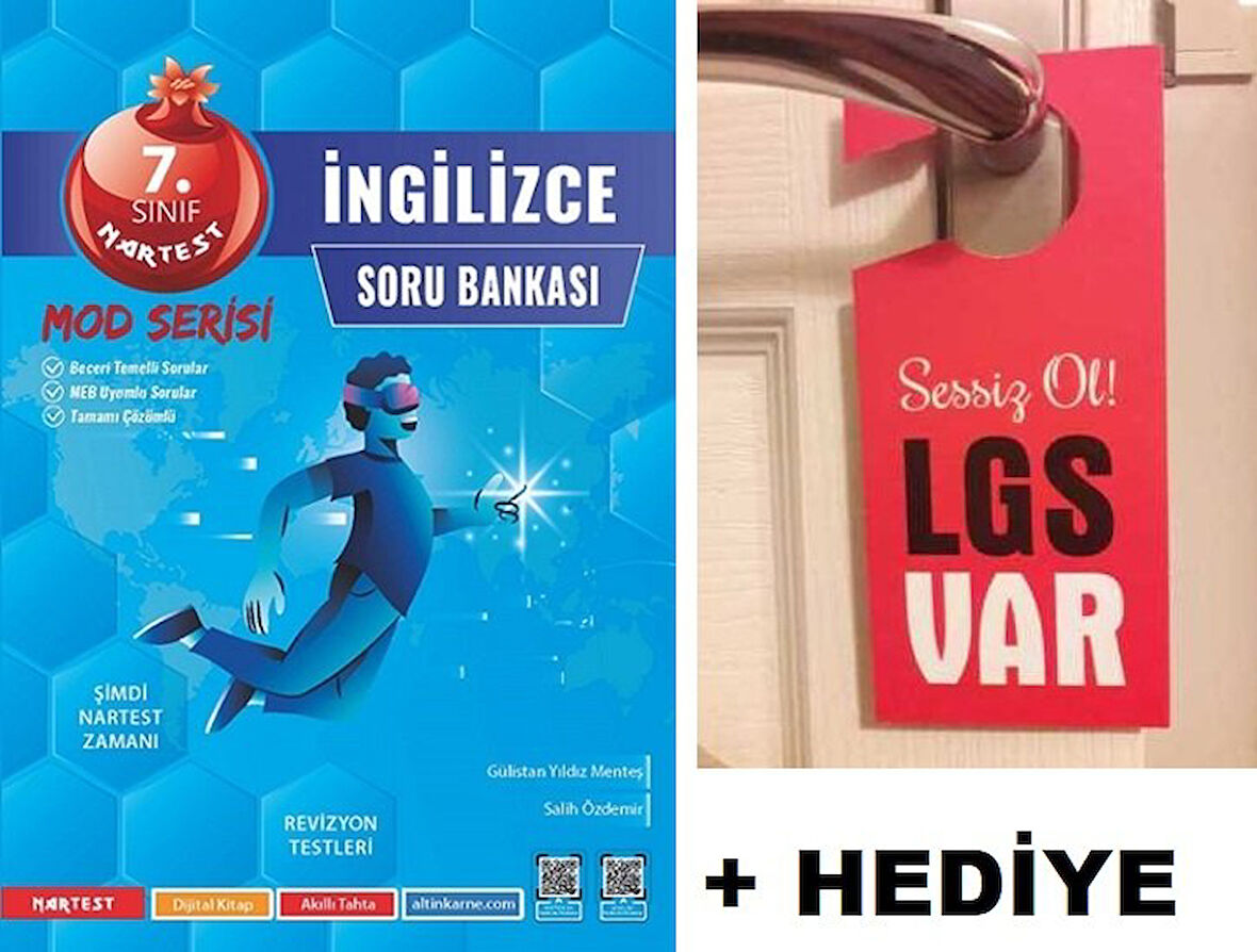 Nartest 7.Sınıf MOD Serisi İngilizce Soru Bankası + Hediye LGS Kapı Askılık Uyarı Levha