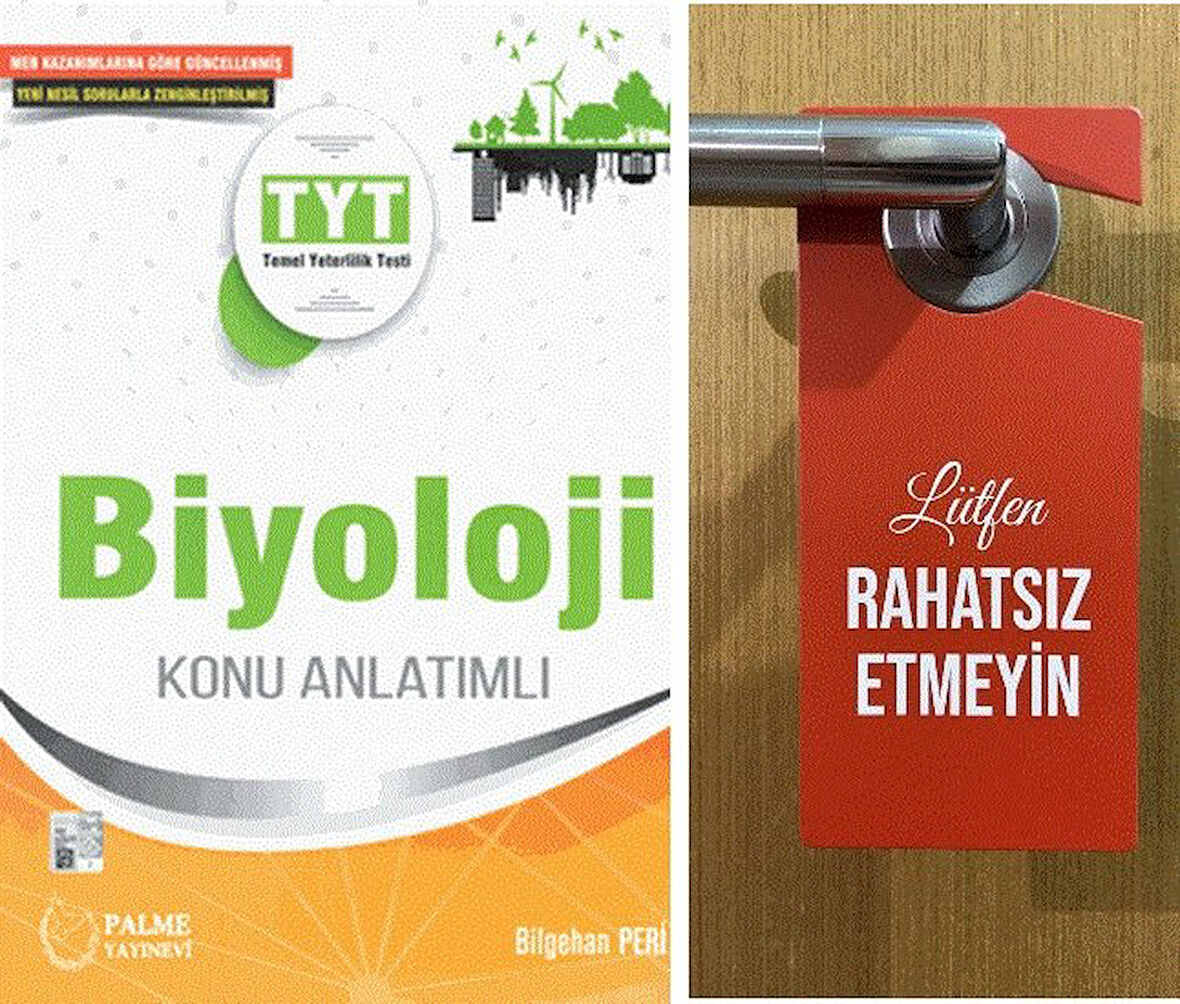 Palme TYT Biyoloji Konu Anlatımlı + HEDİYE Lütfen Rahatsız Etmeyin Kapı Uyarı Levhası