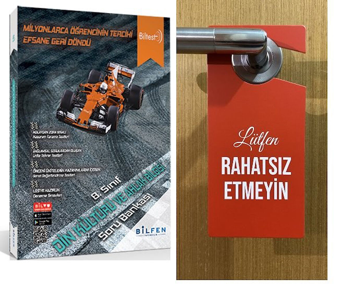 Bilfen Biltest 8.Sınıf Din Kültürü Soru Bankası - + HEDİYE Lütfen Rahatsız Etmeyin Uyarı Levhası