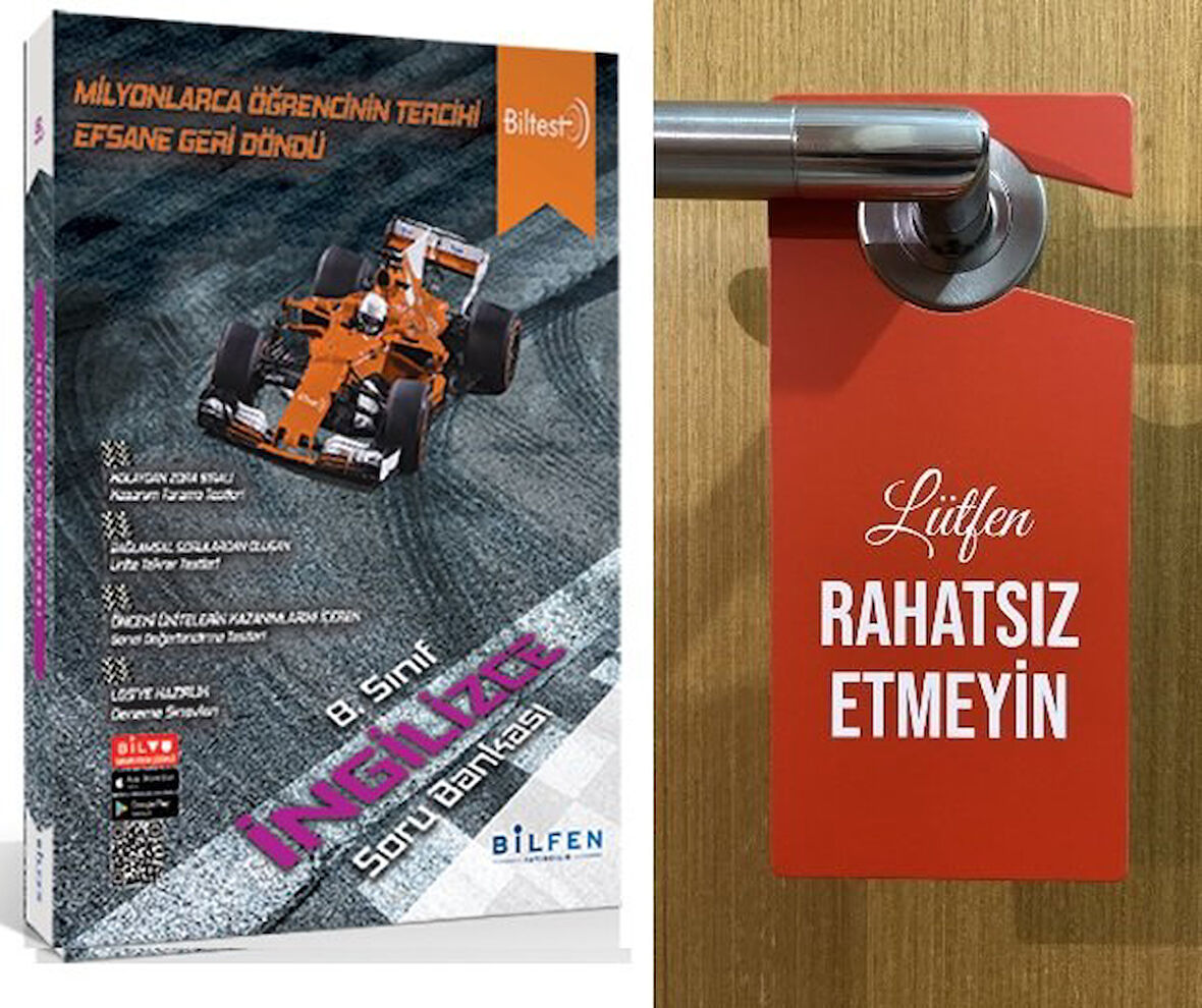 Bilfen Biltest 8.Sınıf İngilizce Soru Bankası - + HEDİYE Lütfen Rahatsız Etmeyin Uyarı Levhası