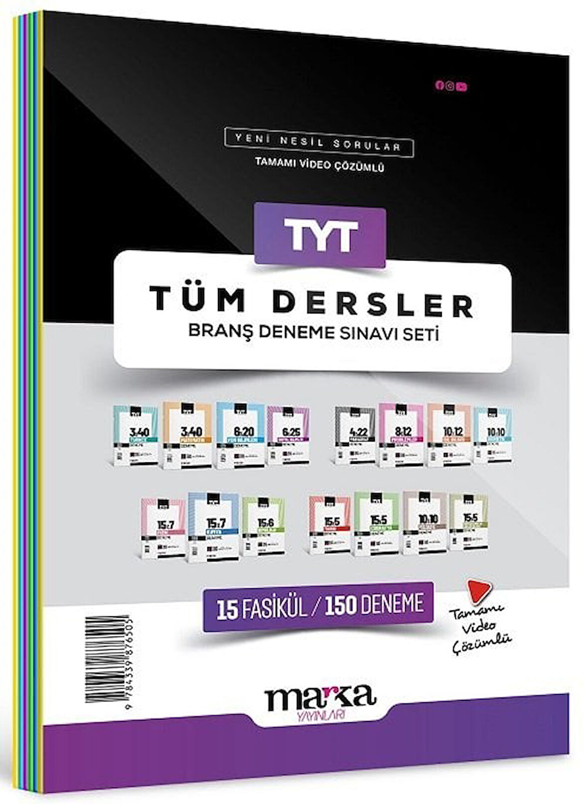 Marka 2025 YKS TYT Tüm Dersler 15 Fasikül 150 Deneme Set Marka Yayınları