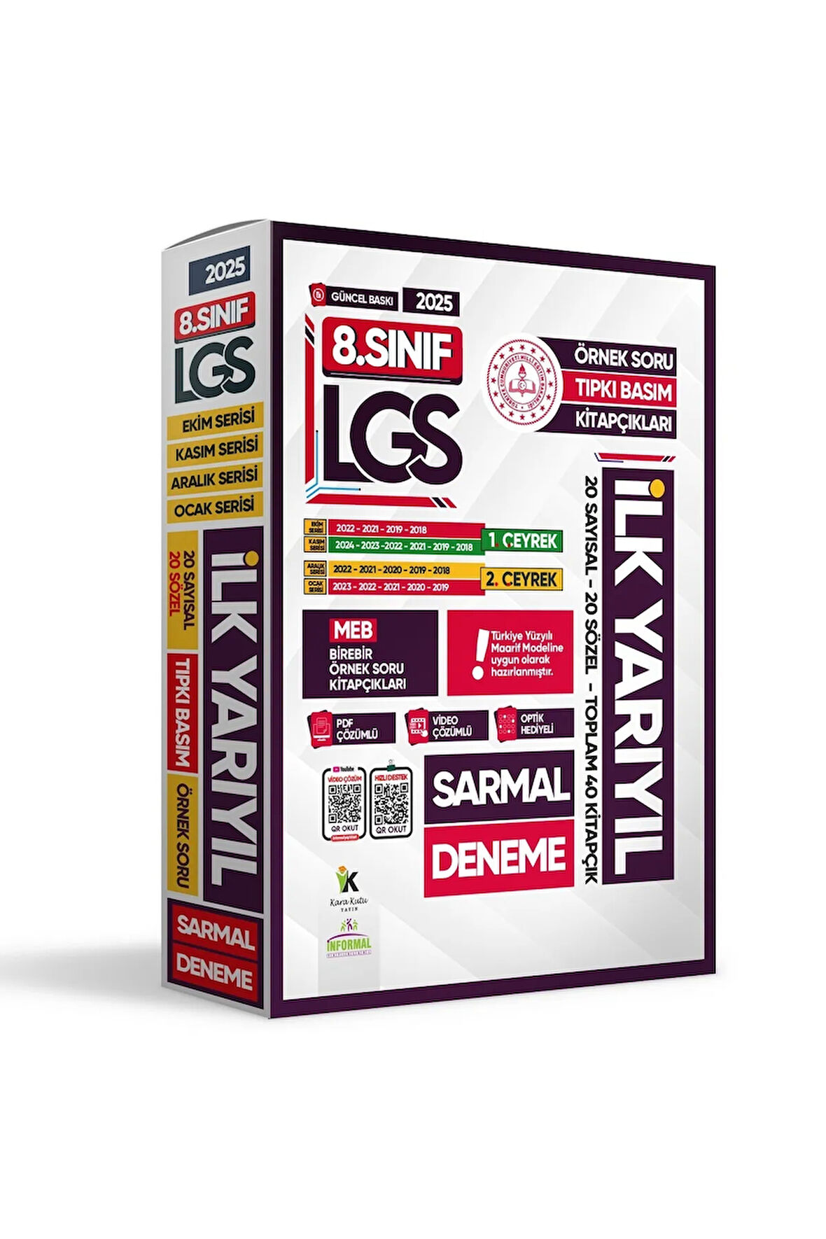 2025 8.sınıf Lgs 1. Ve 2. Çeyrek Ilk Yarıyıl Meb Örnek Soru Tıpkı Basım Sarmal Deneme