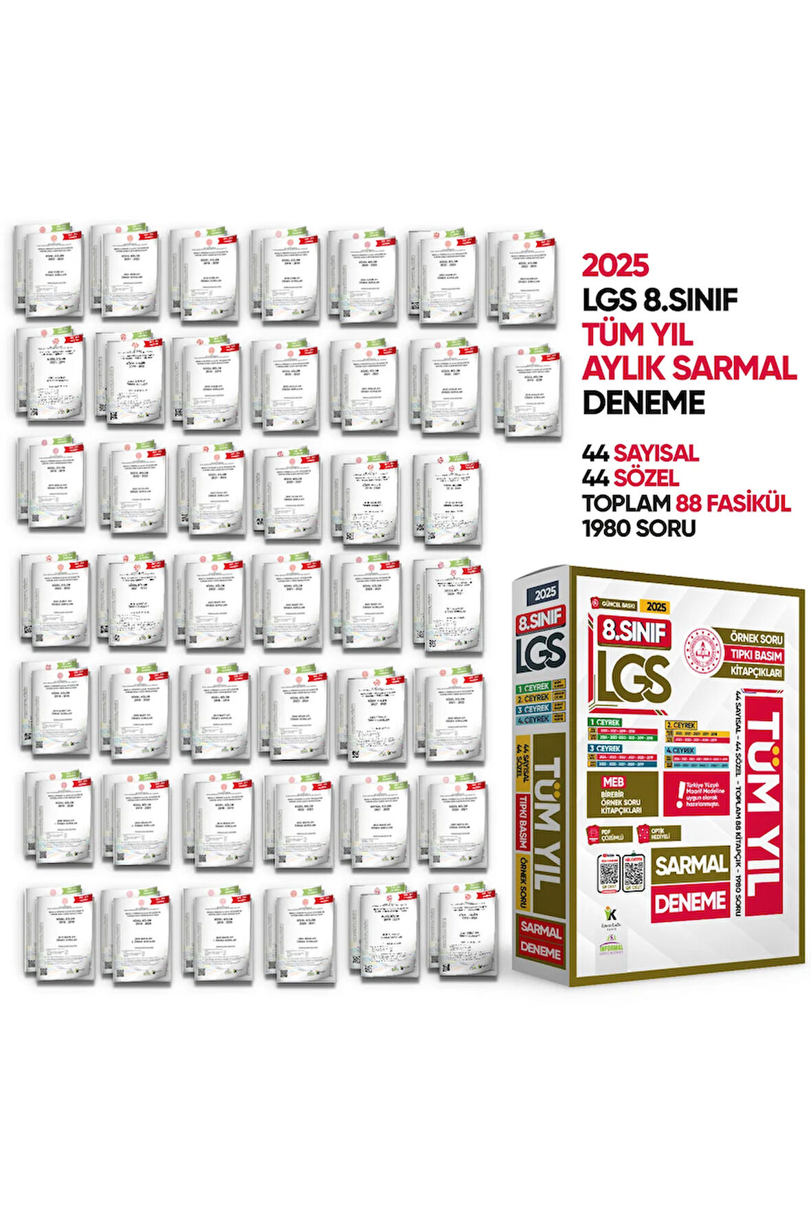 2025 8.Sınıf LGS TÜM YIL Aylık SARMAL Konu Deneme Seti MEB Örnek Soru Tıpkı Basım Çözümlü PAKET