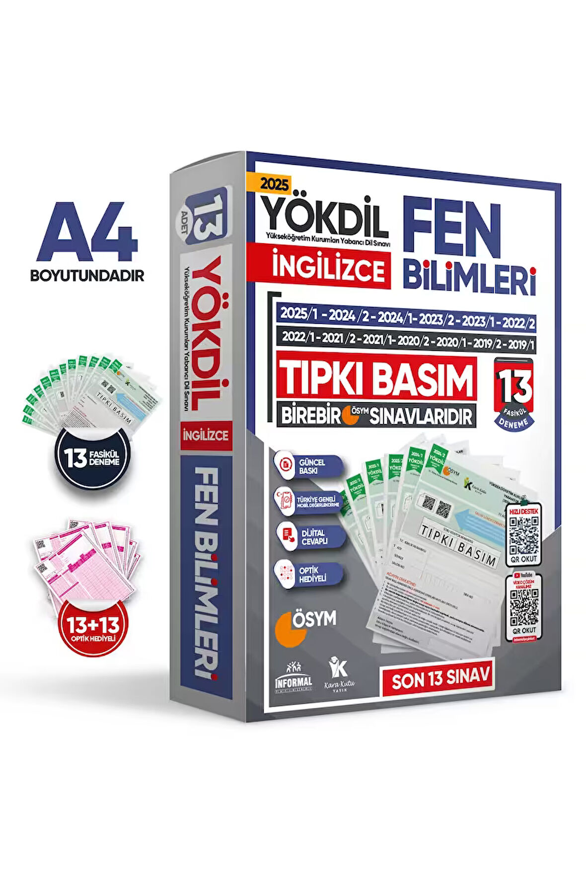 2025 Yökdil Ingilizce Fen Bilimleri Ösym Çıkmış Soru Tıpkı Basım Deneme Paketi 13lü Türkiye Geneli