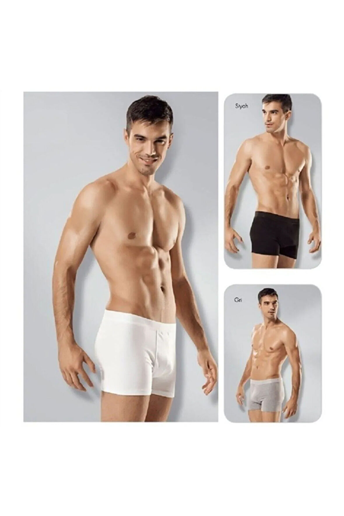 Yıldızı Elastan Erkek 8'li Paket Likralı Çokrenkli Boxer 0060