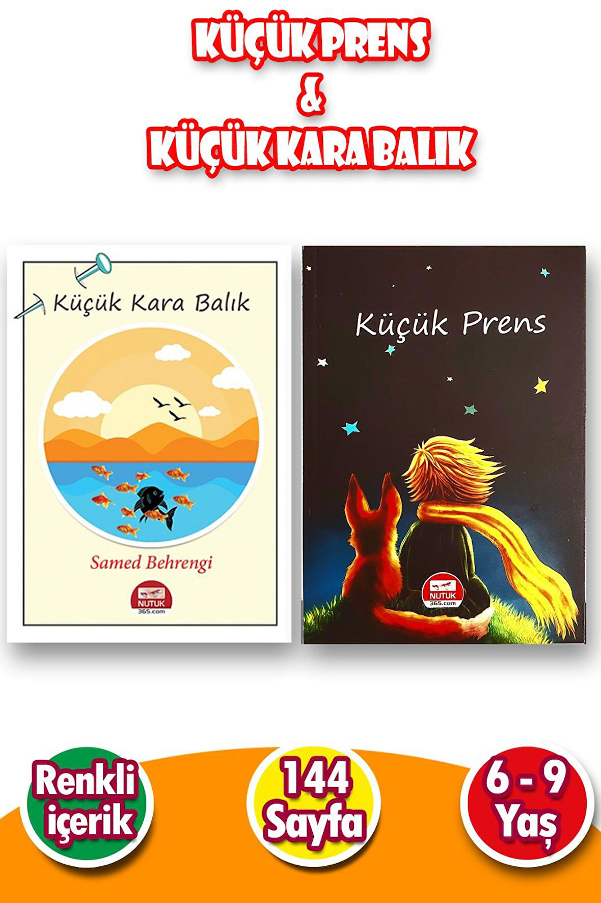 Küçük Prens & Küçük Kara Balık - 144 Sayfa - 2 Kitap