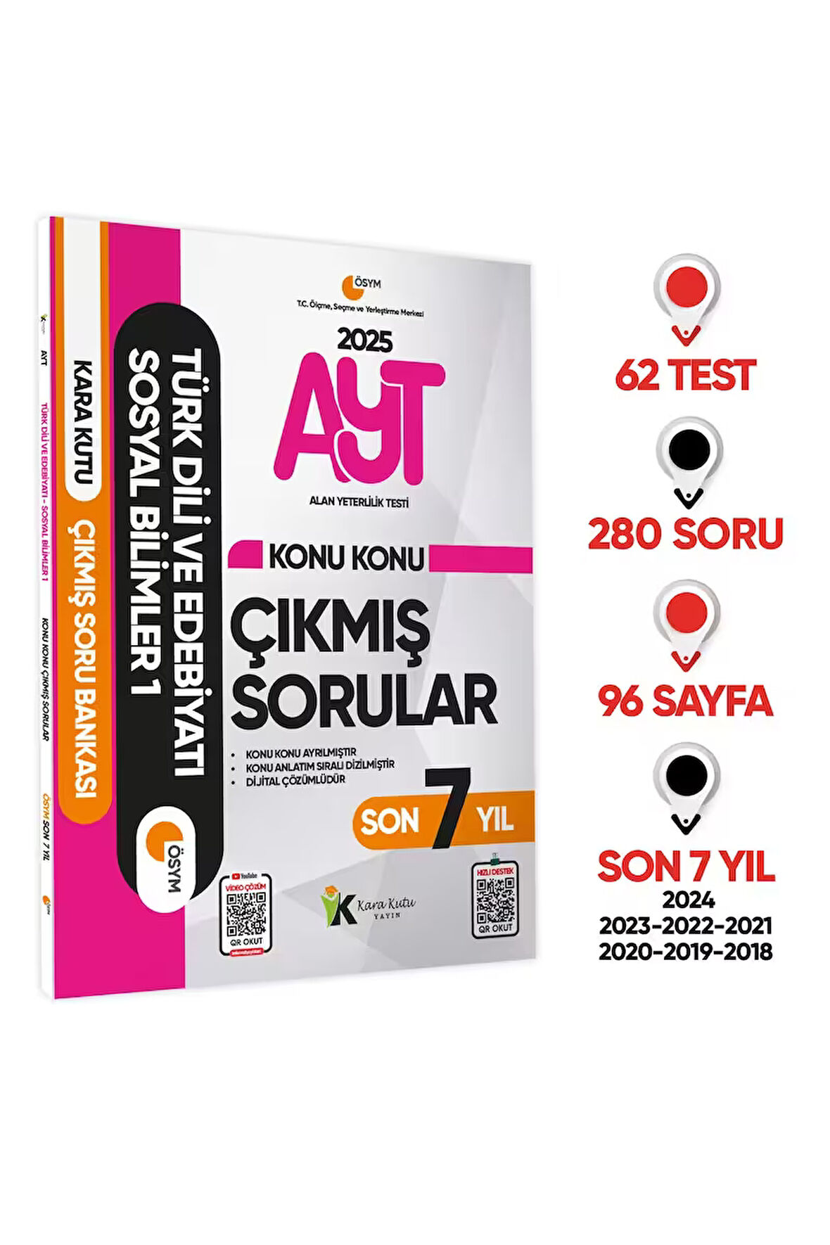 2025 AYT Türk Dili ve Edebiyatı Son 7 Yıl ve Edebiyatın Kara Kutusu ÖSYM Çıkmış Soru Bankası 2li Set